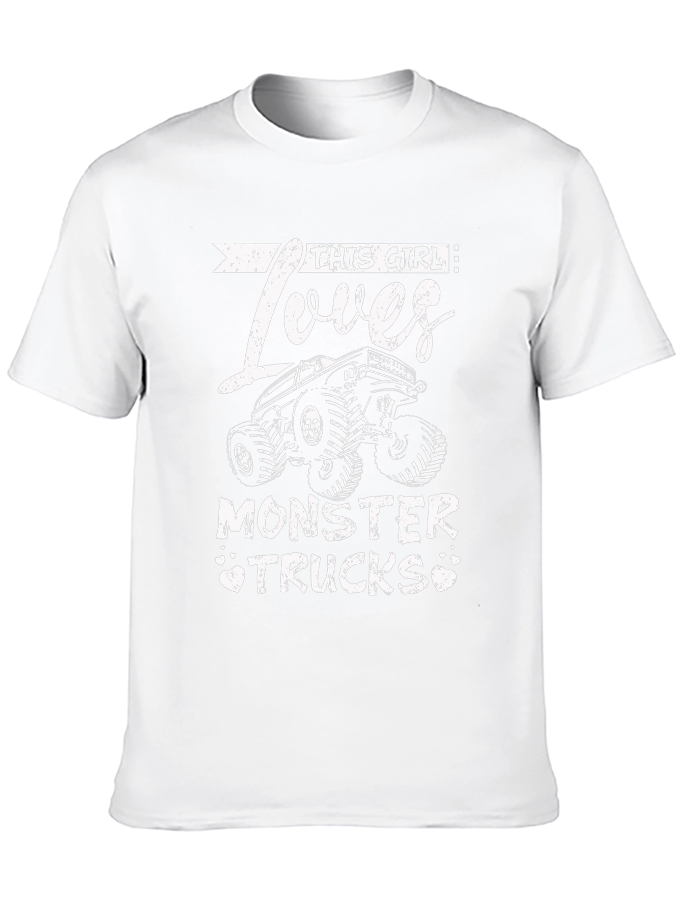 This Girl Loves Monster Trucks Graphic Tee - Black