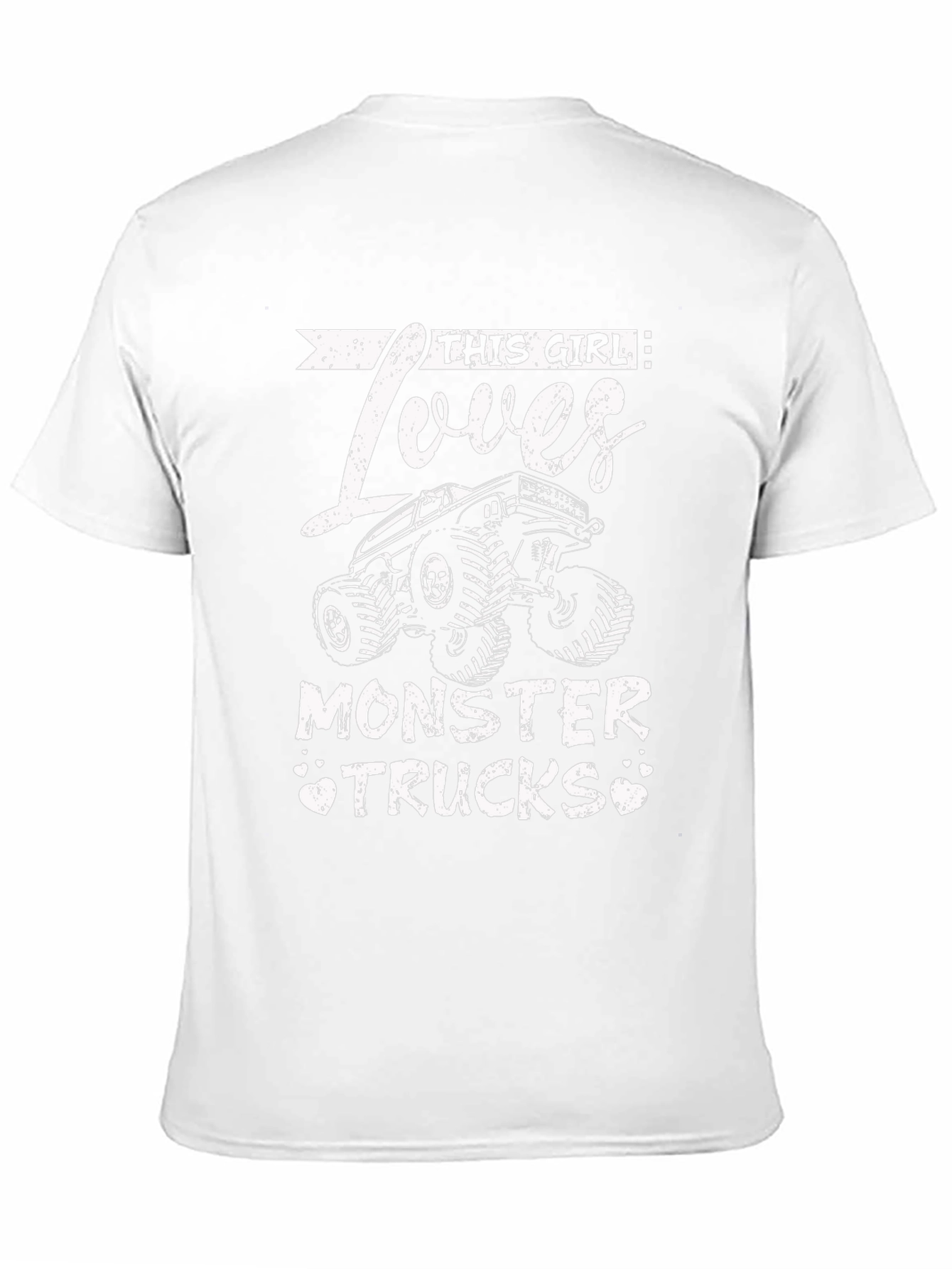 This Girl Loves Monster Trucks Graphic Tee - Black