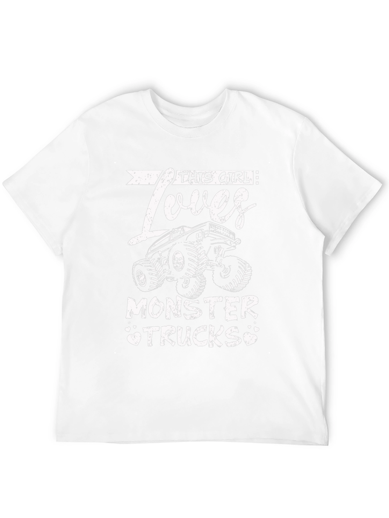 This Girl Loves Monster Trucks Graphic Tee - Black