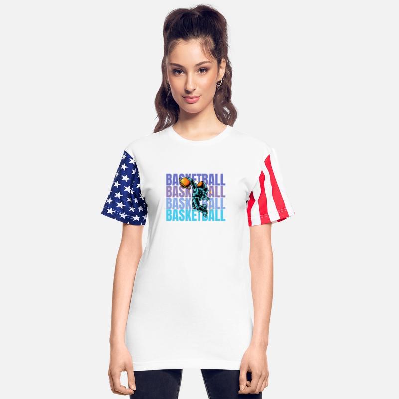 Astronaut Dunking Basketball Creative Illustration
