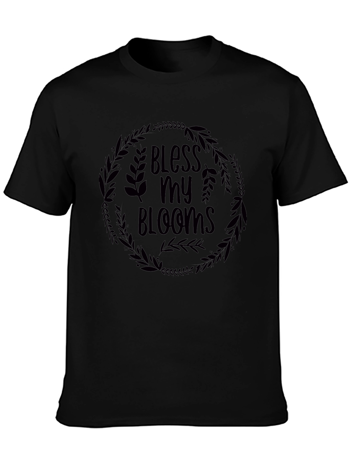Bless My Blooms Graphic Tee - Black