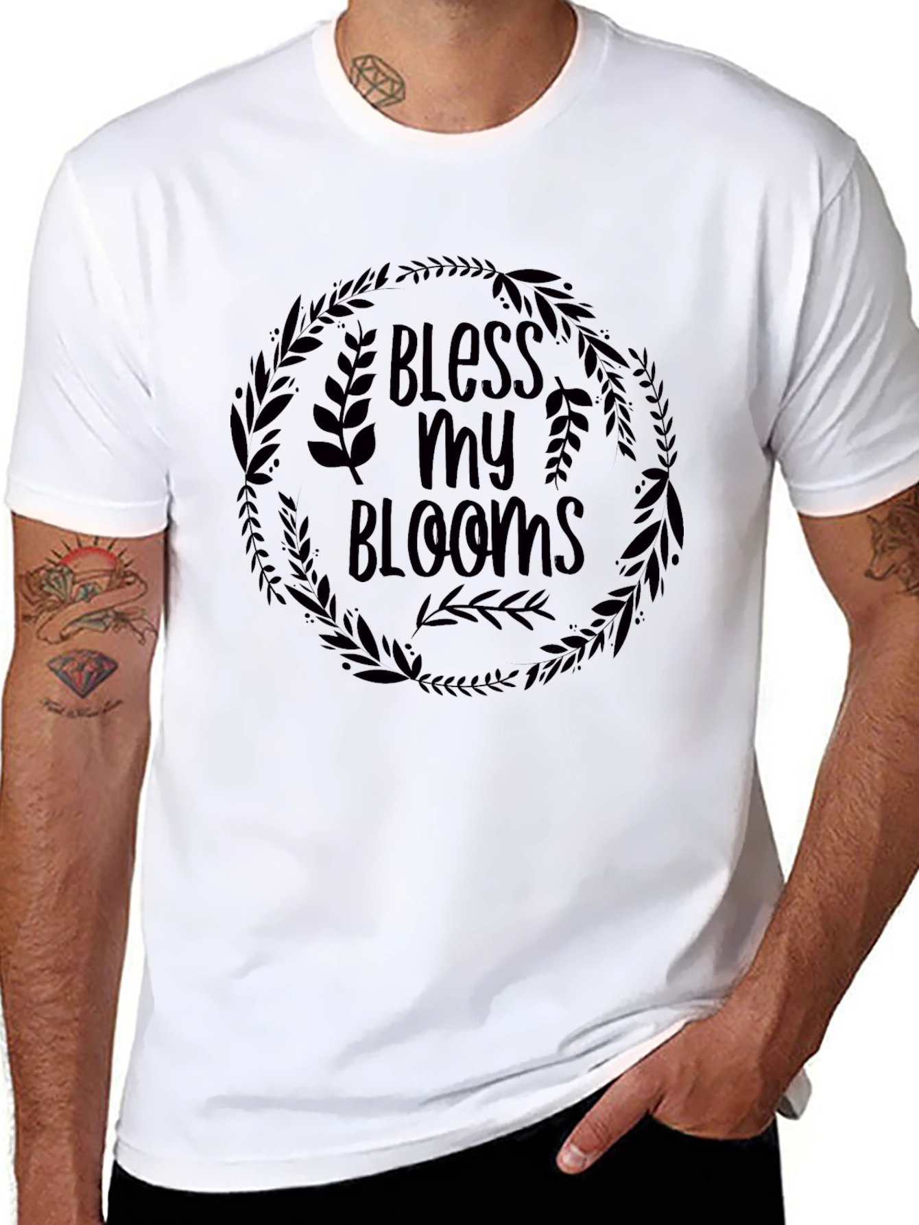 Bless My Blooms Graphic Tee - Black