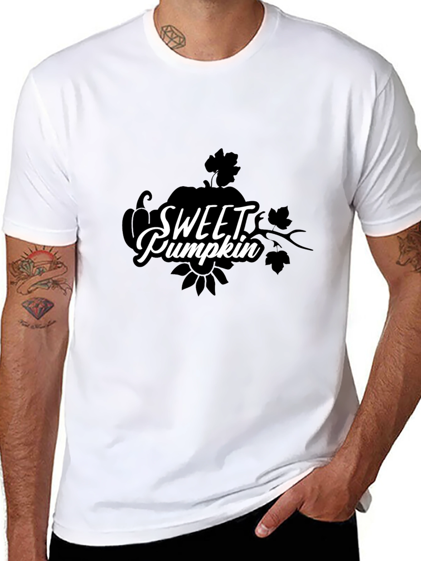 Sweet Pumpkin Graphic Black T-Shirt