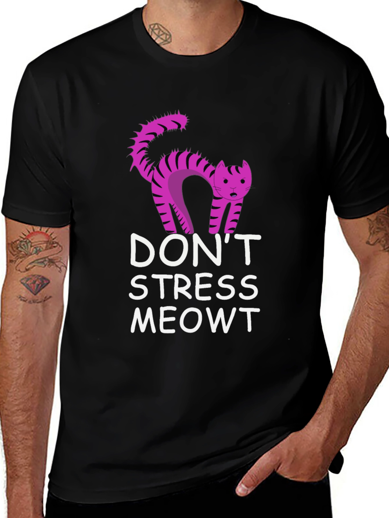 Dont Stress Meowt Black T-Shirt