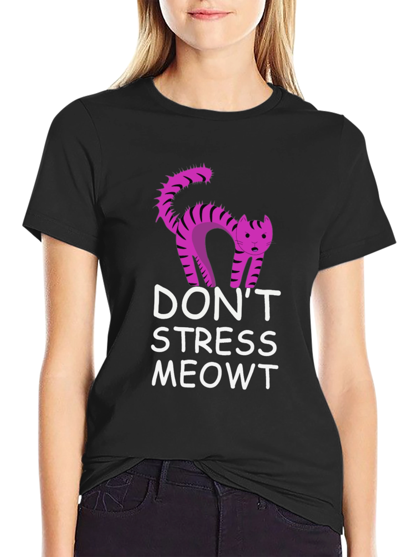 Dont Stress Meowt Black T-Shirt