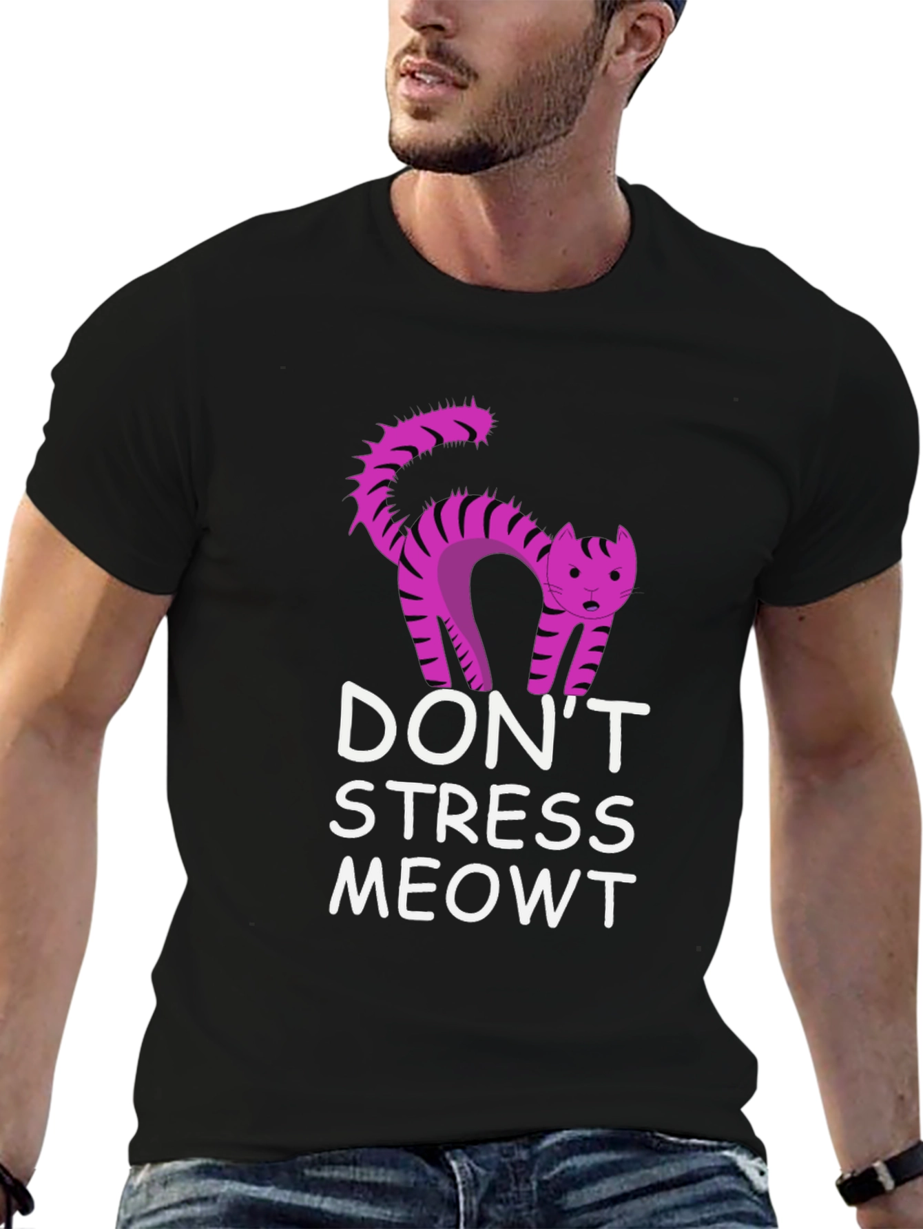 Dont Stress Meowt Black T-Shirt