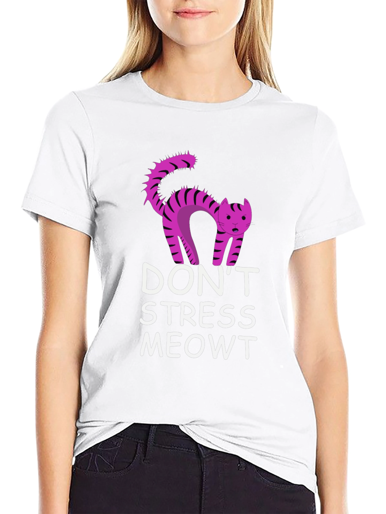 Dont Stress Meowt Black T-Shirt
