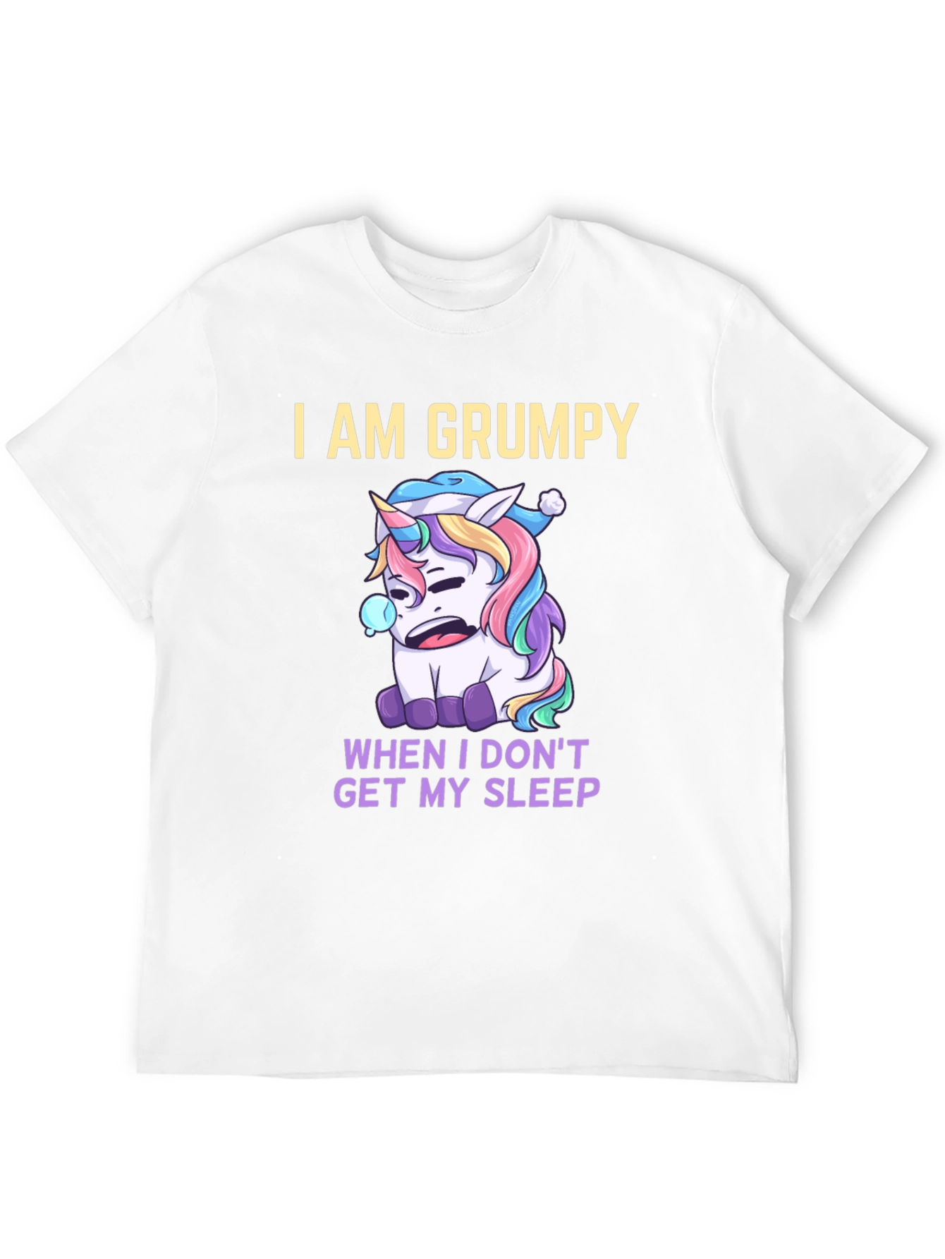 Grumpy Unicorn Sleepy Humor Tee