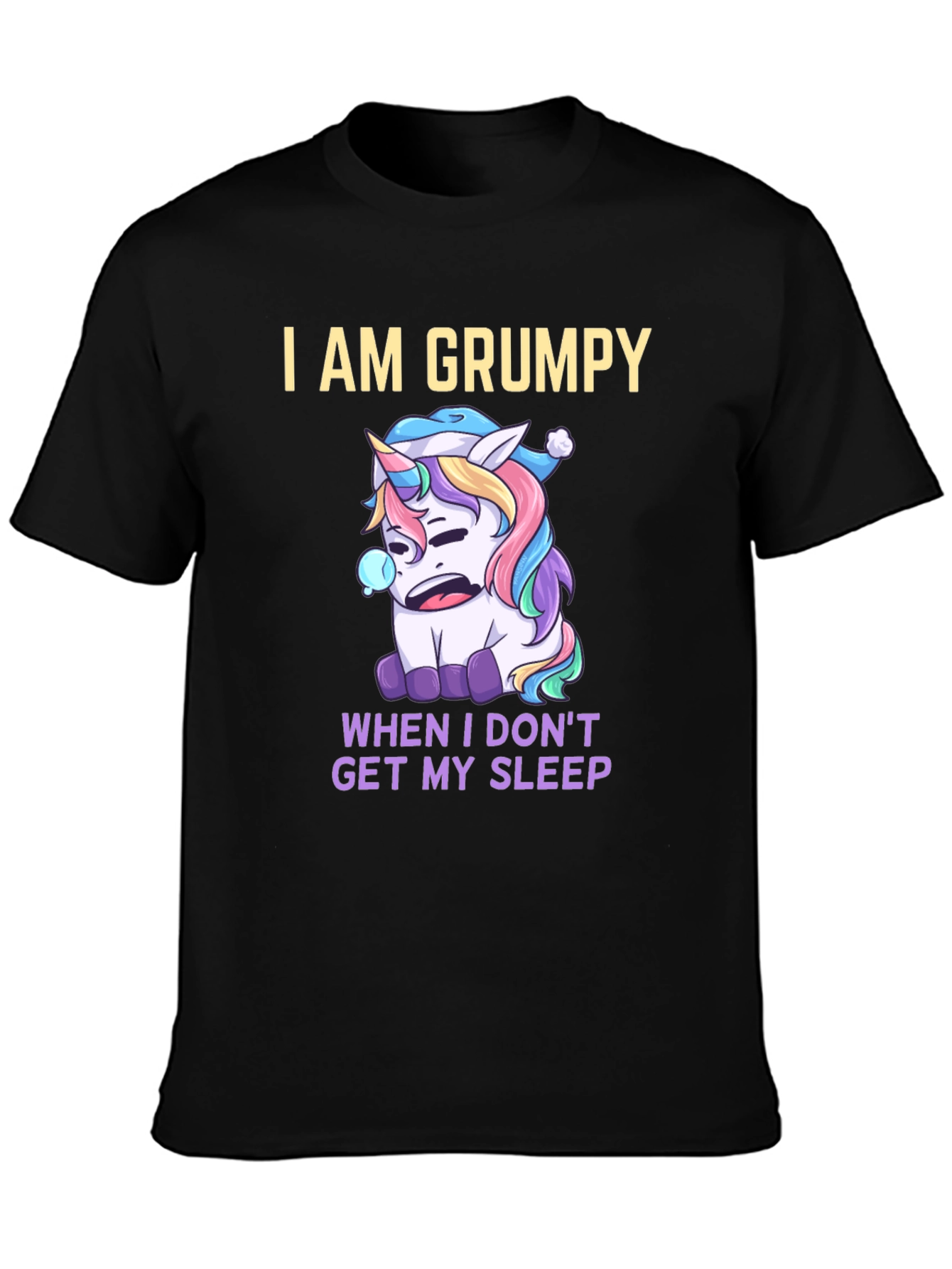 Grumpy Unicorn Sleepy Humor Tee