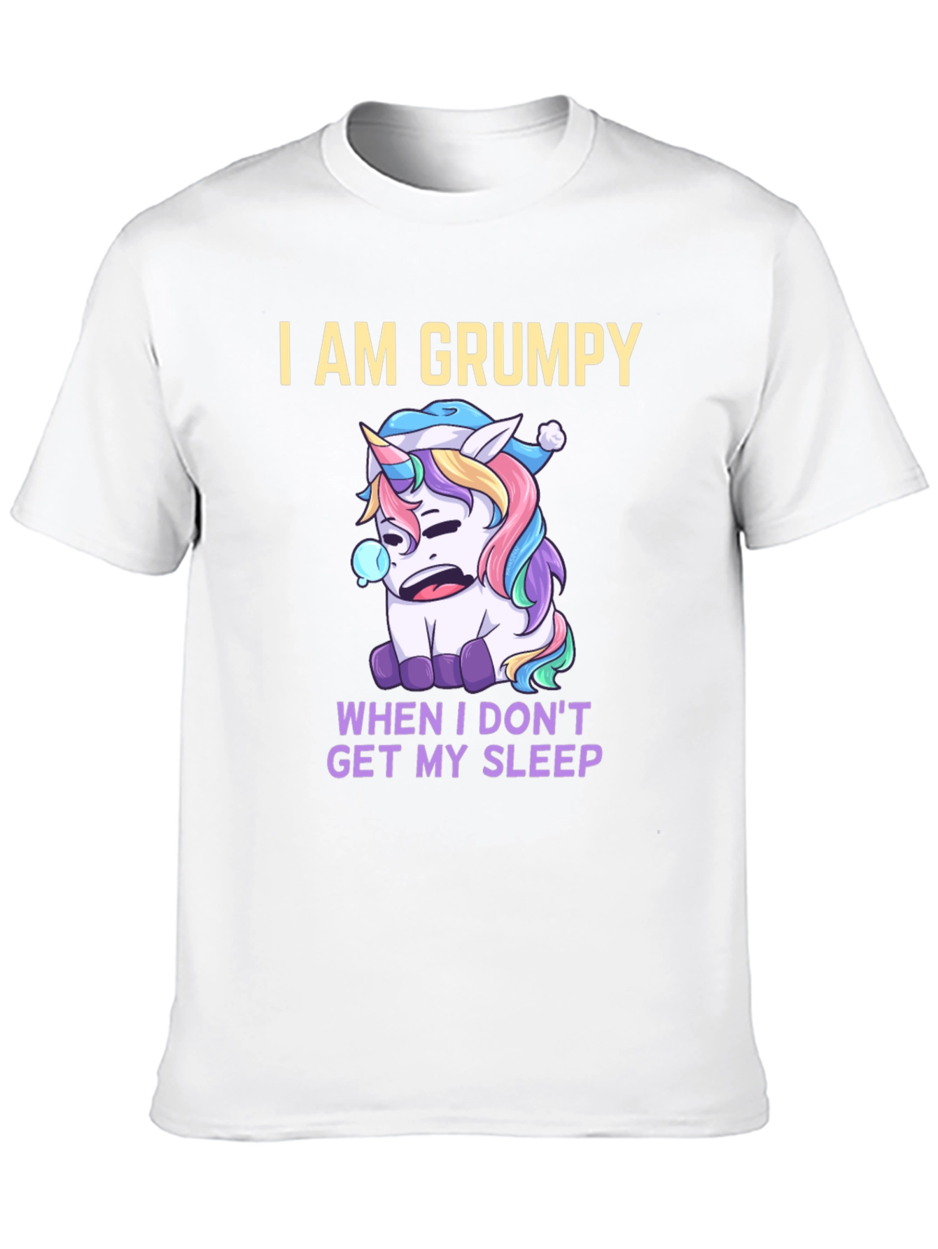 Grumpy Unicorn Sleepy Humor Tee