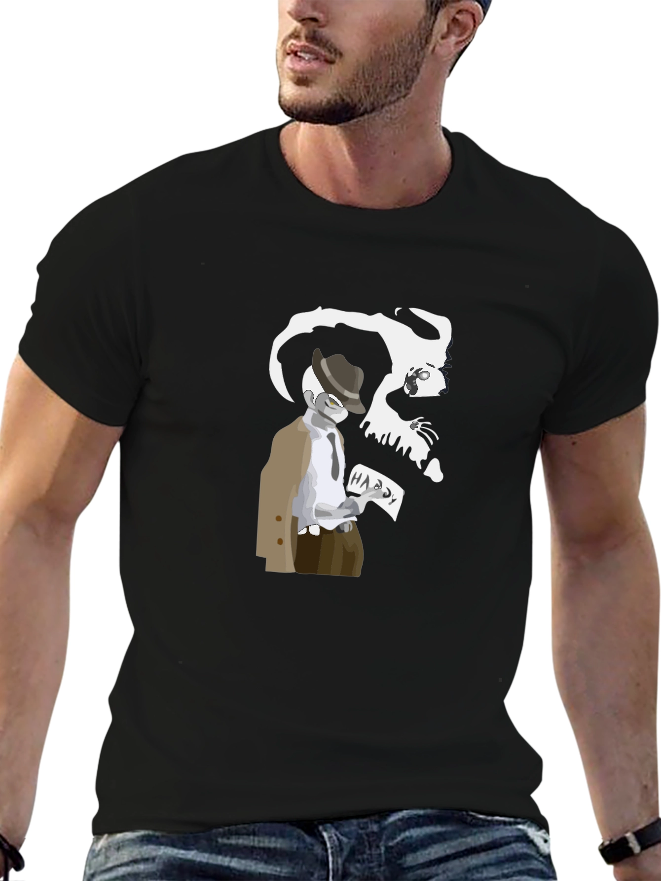 Mystery Black T-Shirt - Hardy Shadow Design