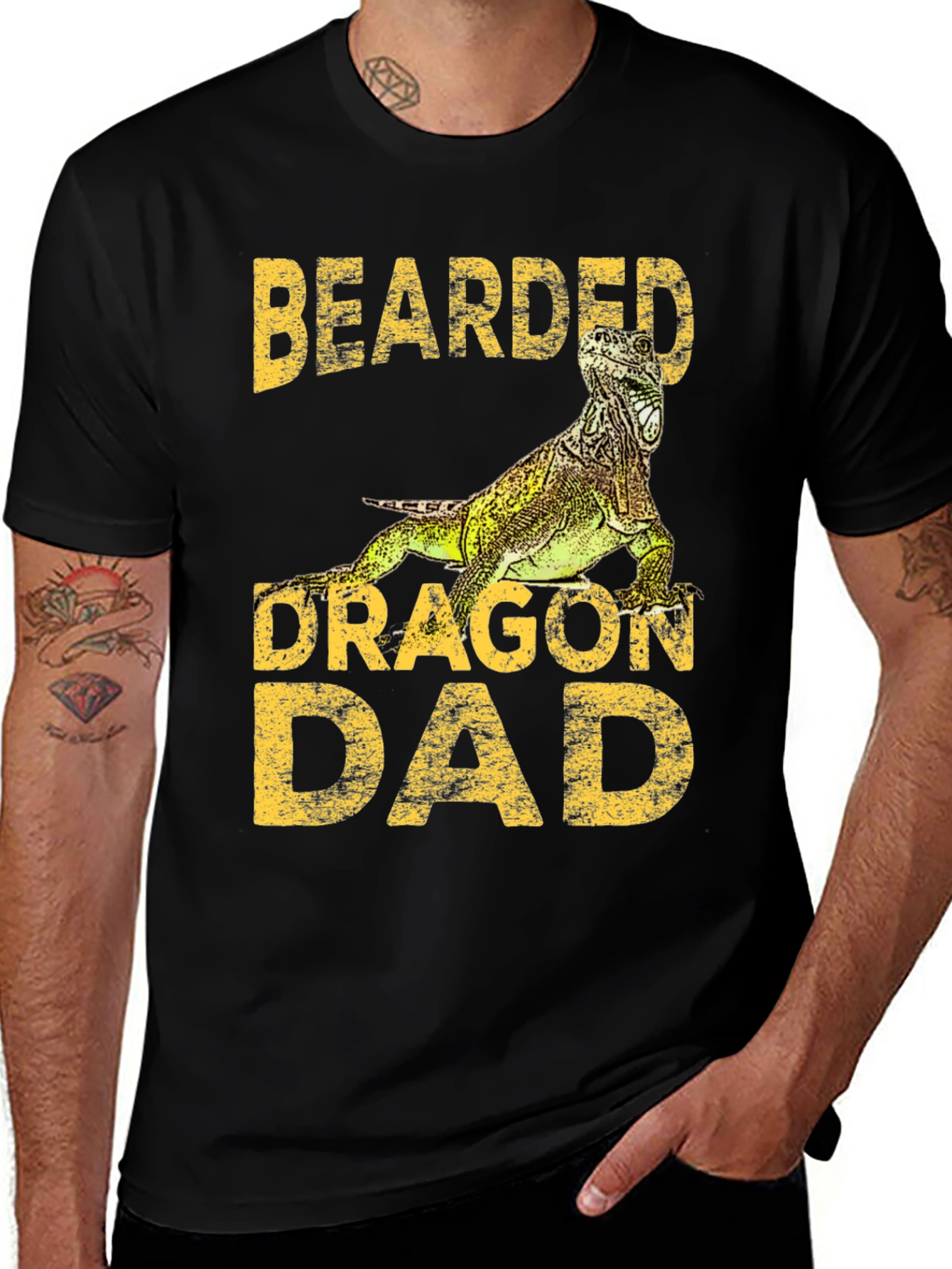 Bearded Dragon Dad Graphic T-Shirt Reptile Lover Tee