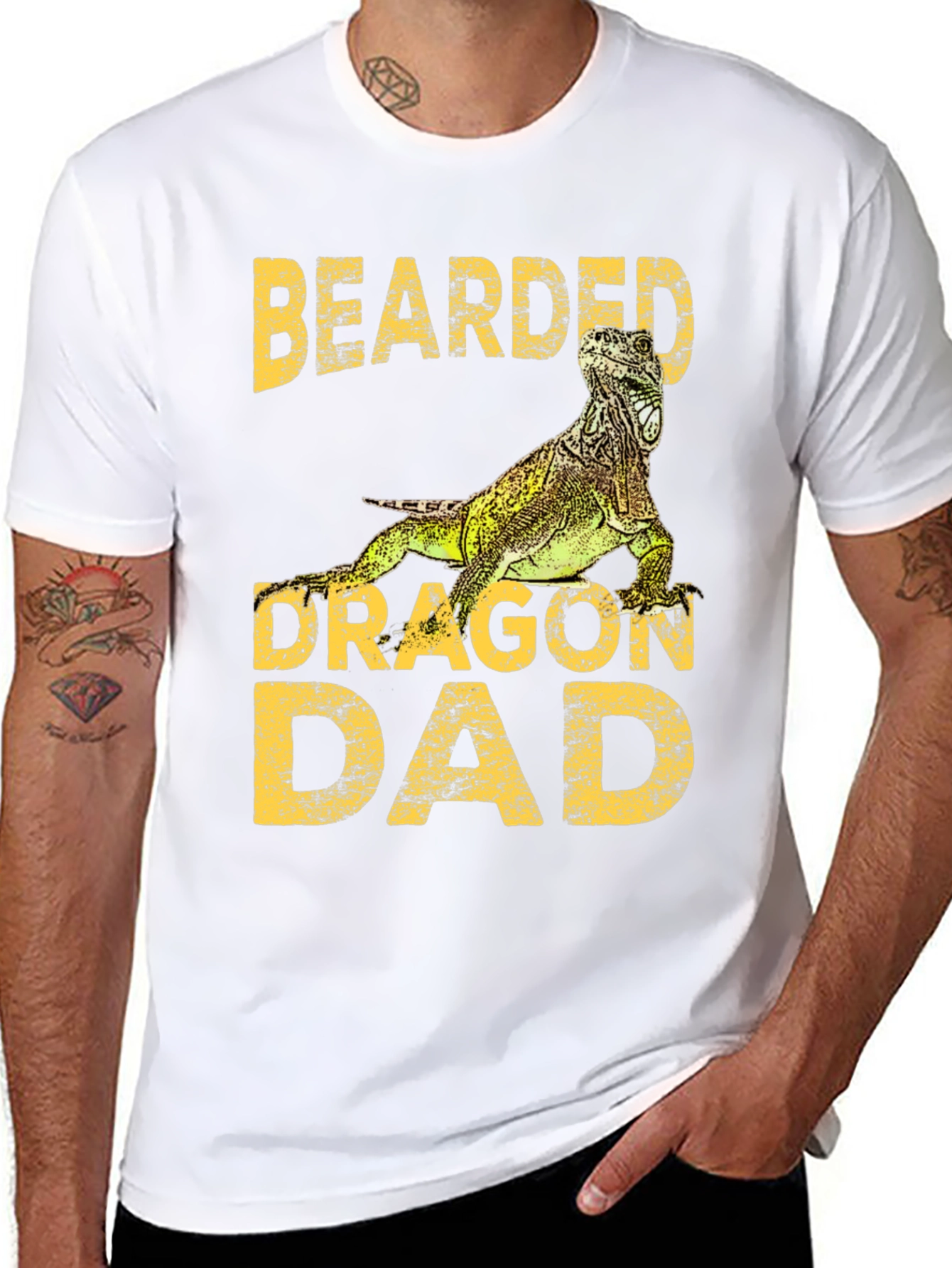 Bearded Dragon Dad Graphic T-Shirt Reptile Lover Tee