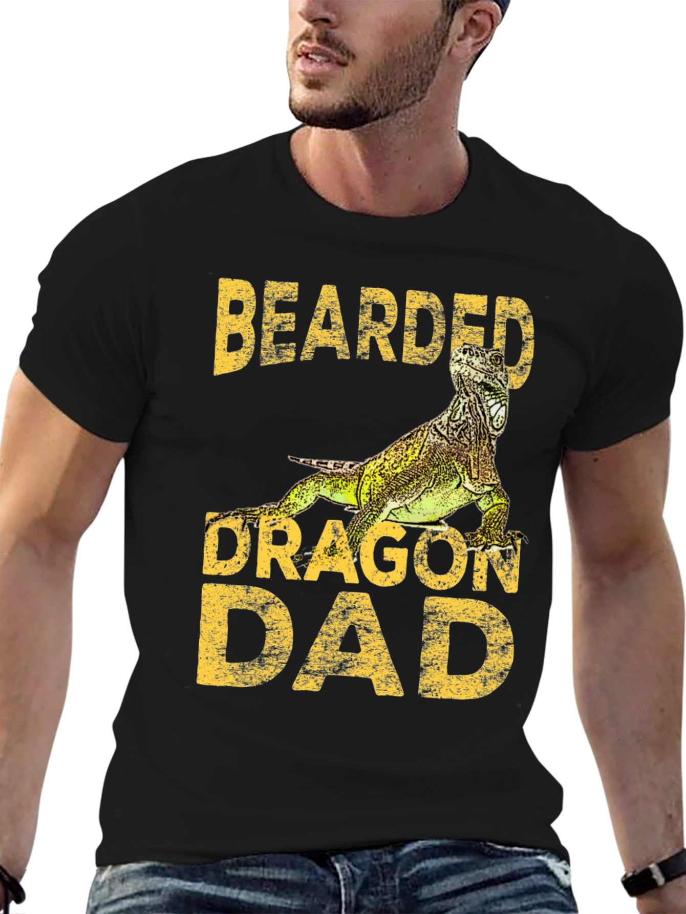 Bearded Dragon Dad Graphic T-Shirt Reptile Lover Tee