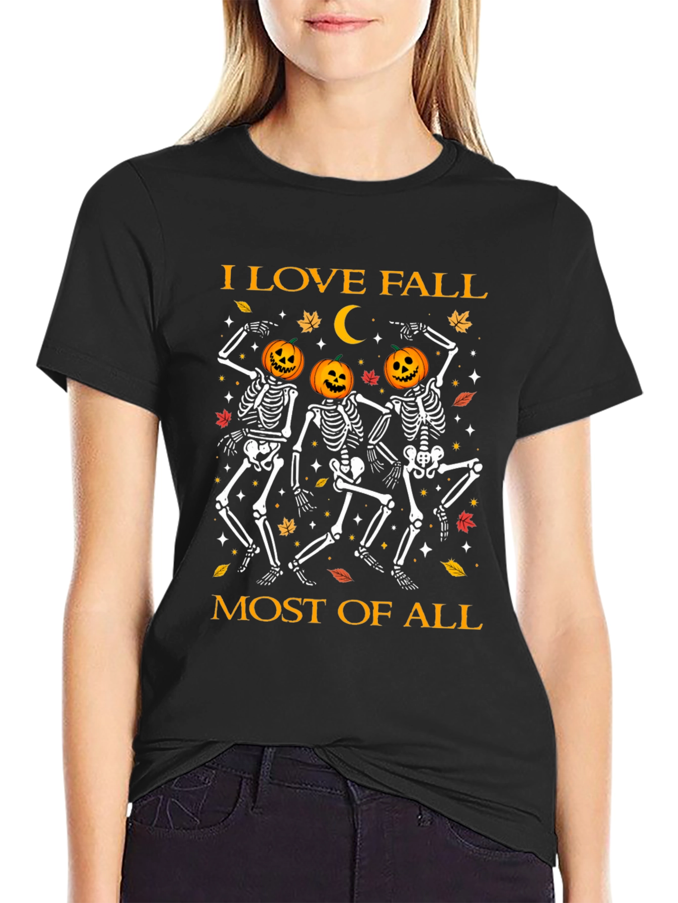 I Love Fall Most of All Skeleton T-Shirt