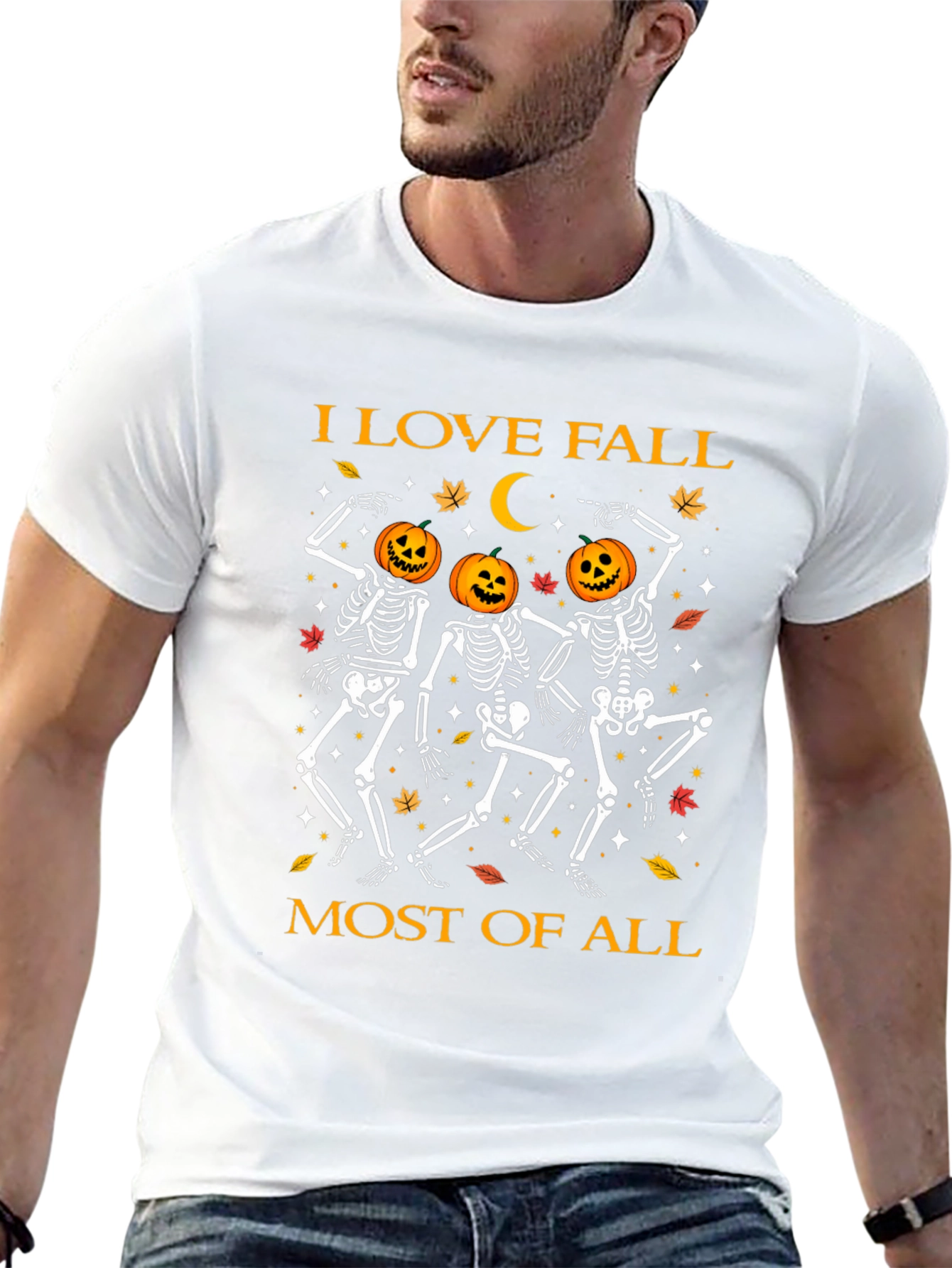 I Love Fall Most of All Skeleton T-Shirt