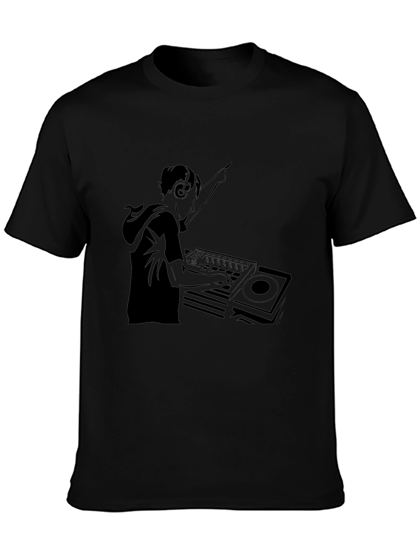 DJ Graphic Tee - Black Cotton Comfort