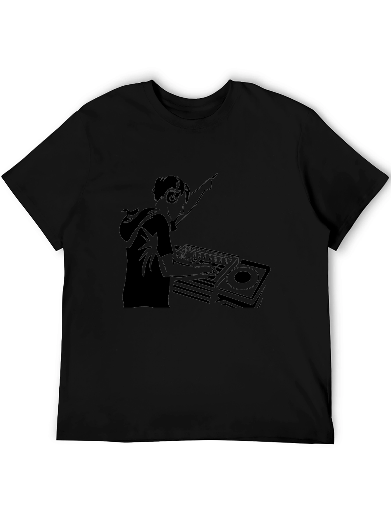DJ Graphic Tee - Black Cotton Comfort
