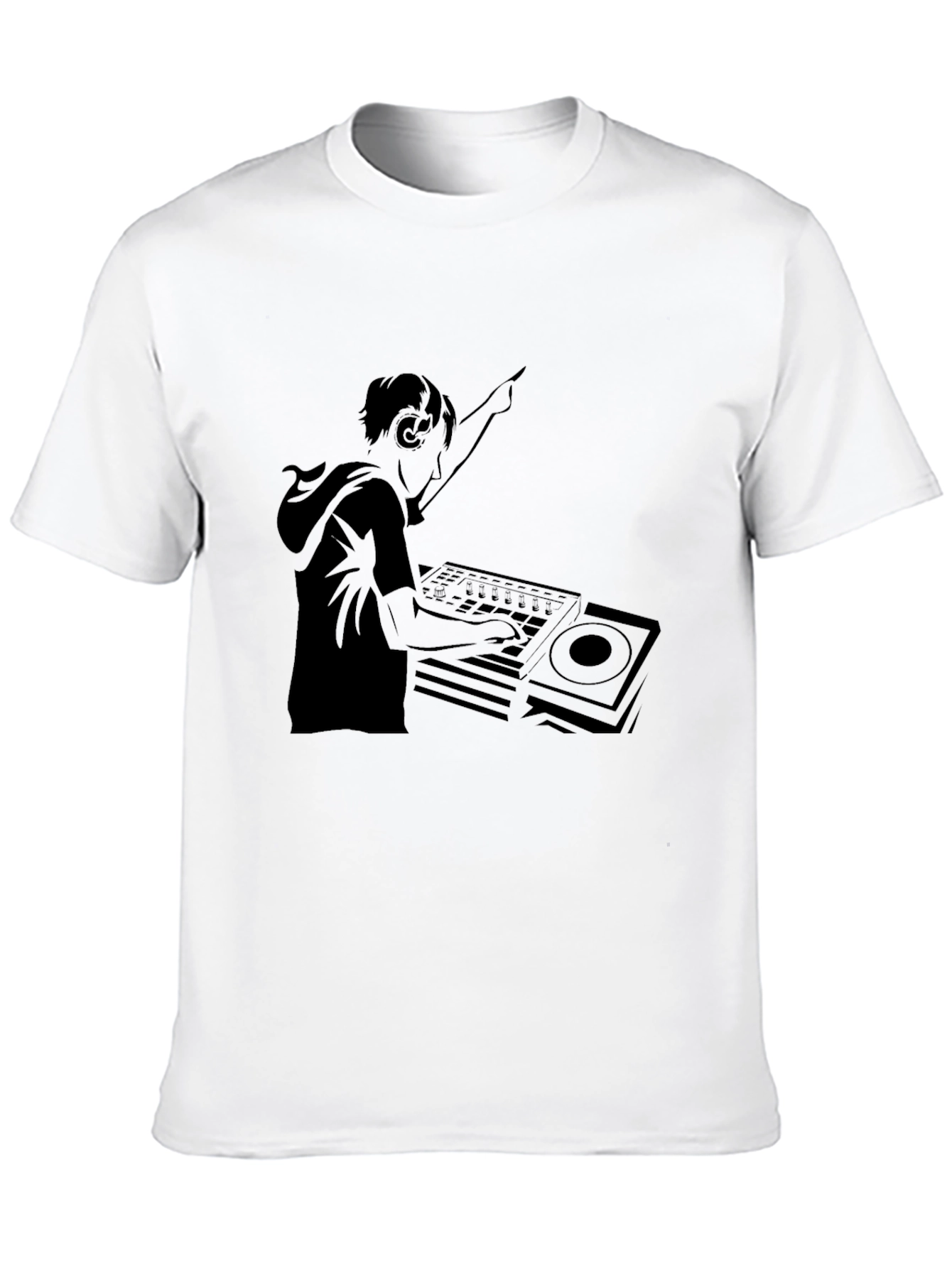 DJ Graphic Tee - Black Cotton Comfort