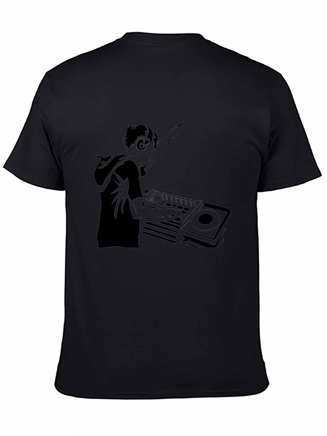 DJ Graphic Tee - Black Cotton Comfort