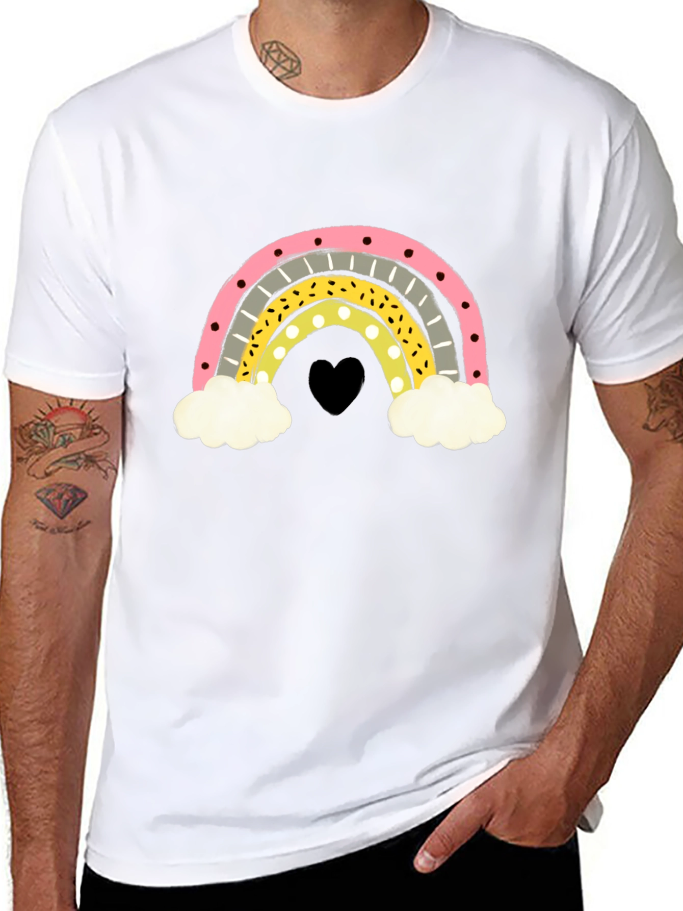 Rainbow Heart Graphic T-Shirt