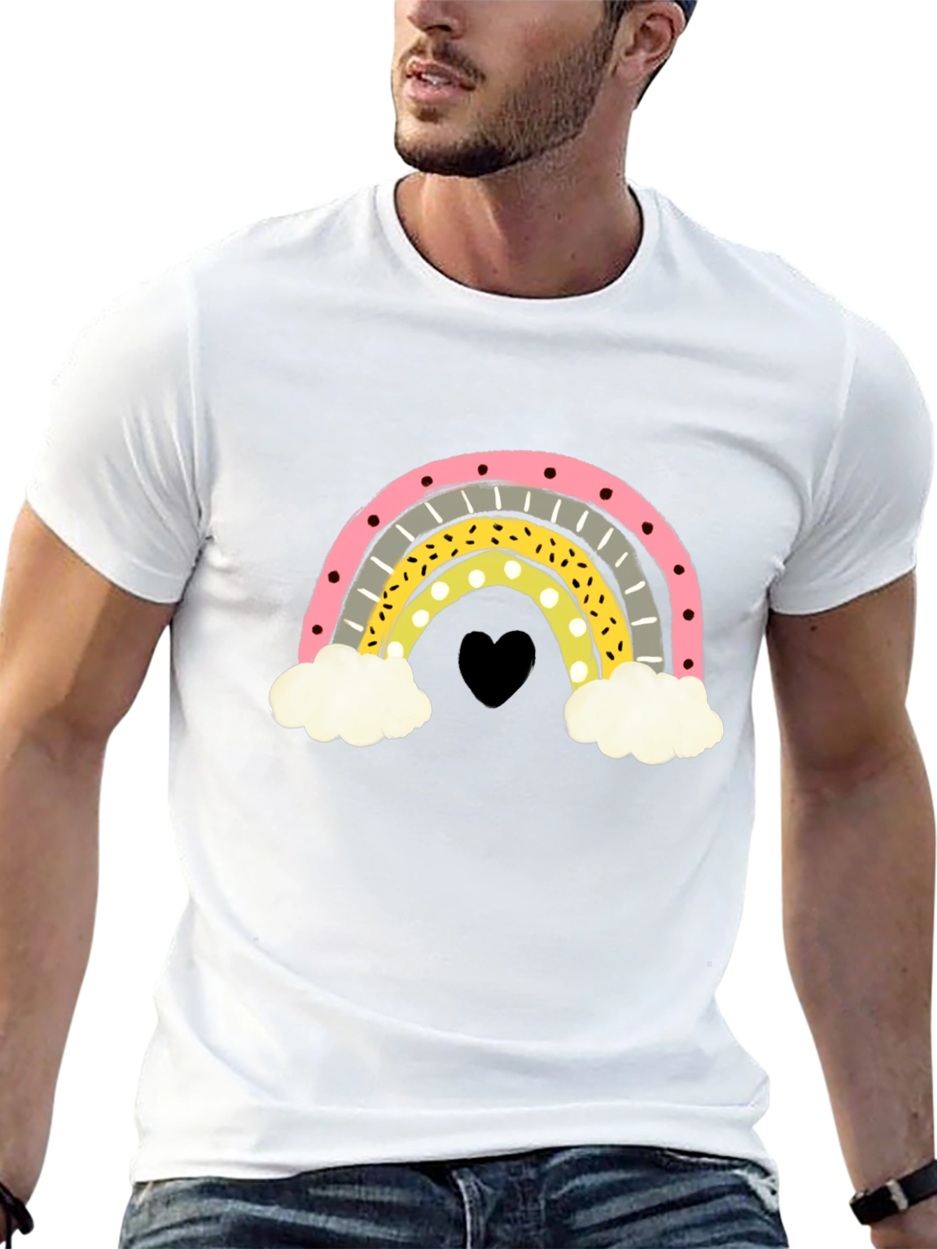 Rainbow Heart Graphic T-Shirt
