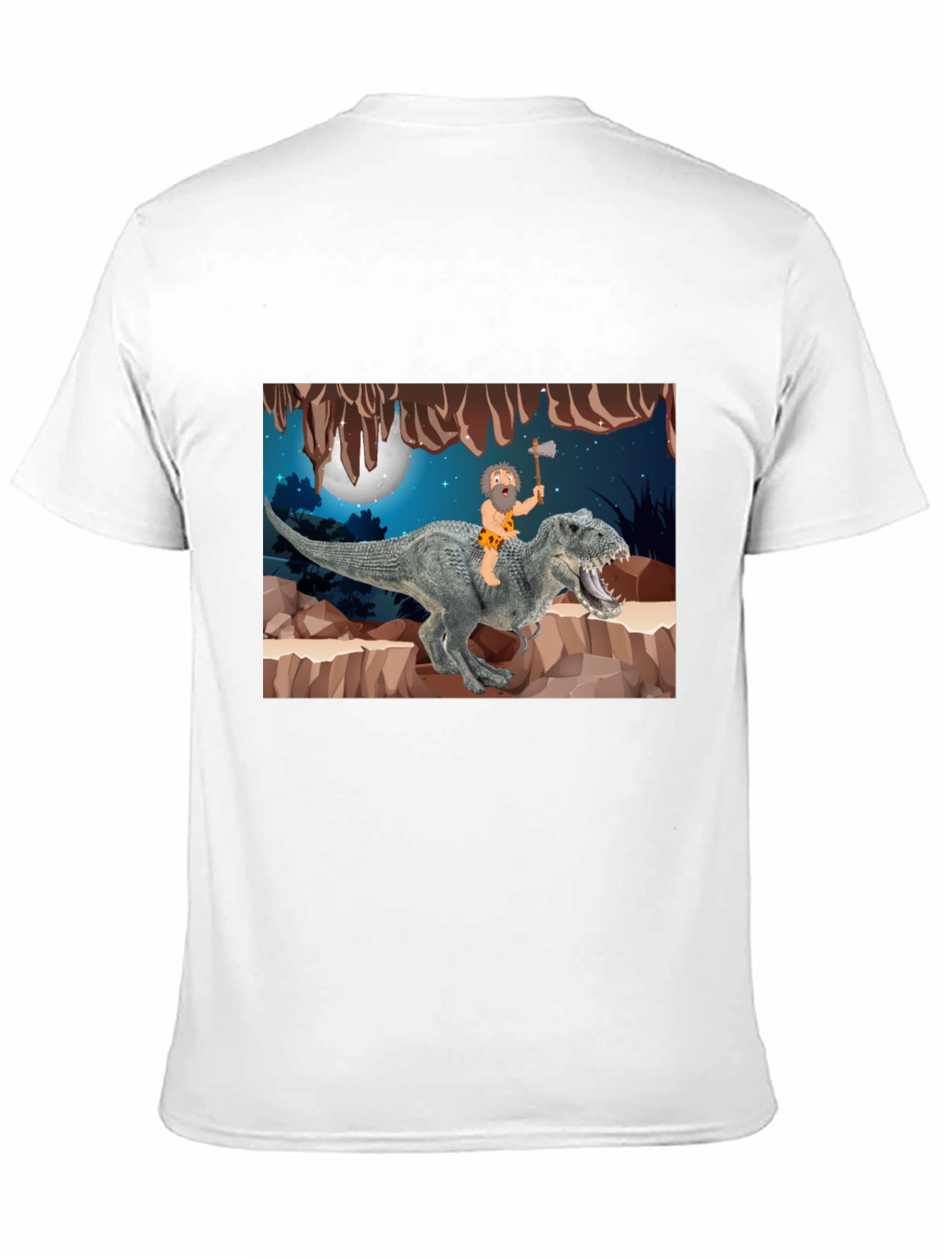 Caveman Riding T-Rex Graphic Tee