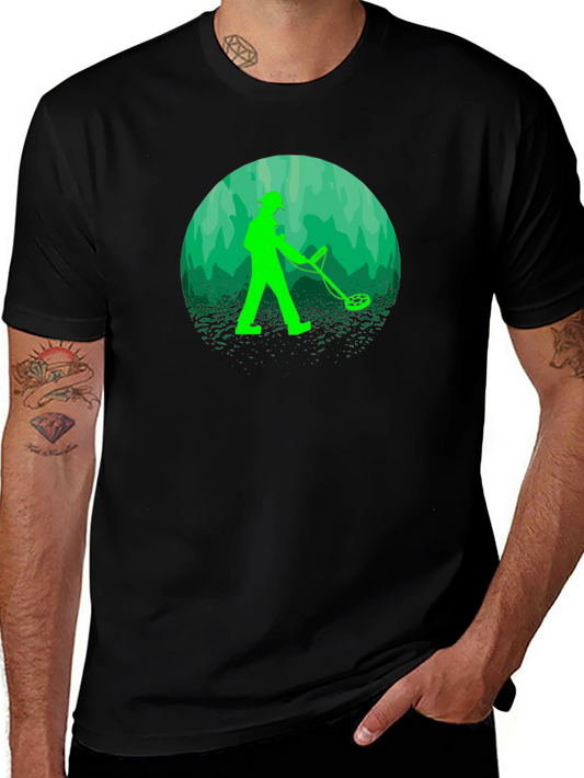 Metal Detector Silhouette T-Shirt - Black