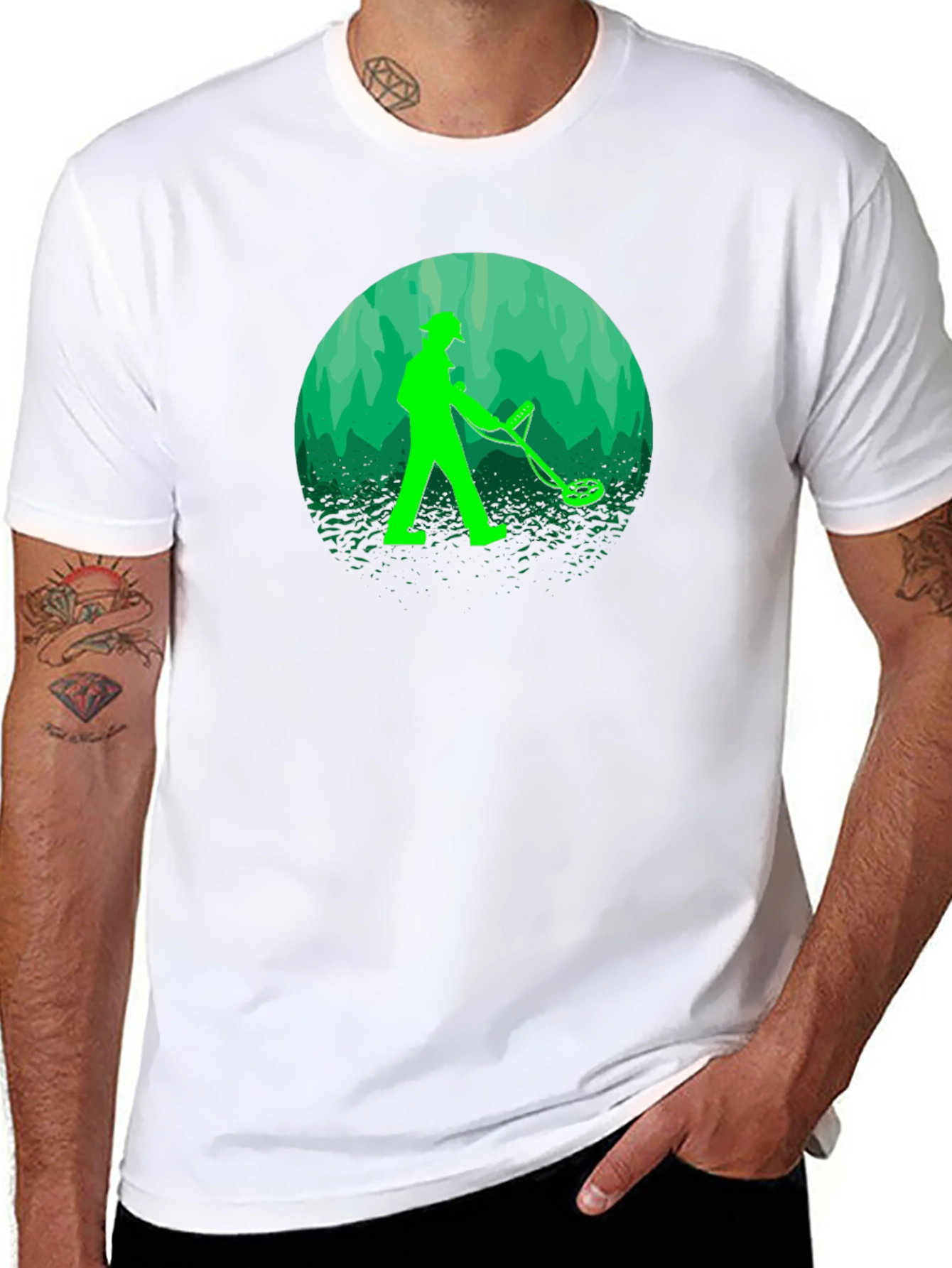 Metal Detector Silhouette T-Shirt - Black