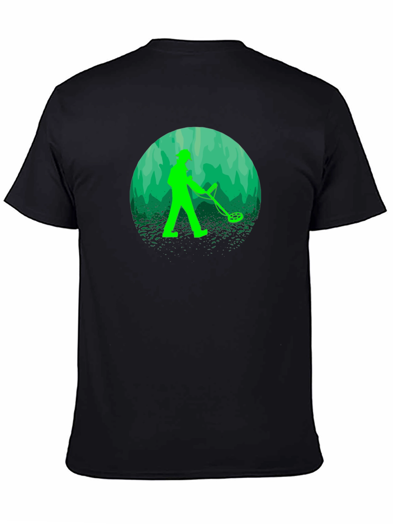 Metal Detector Silhouette T-Shirt - Black