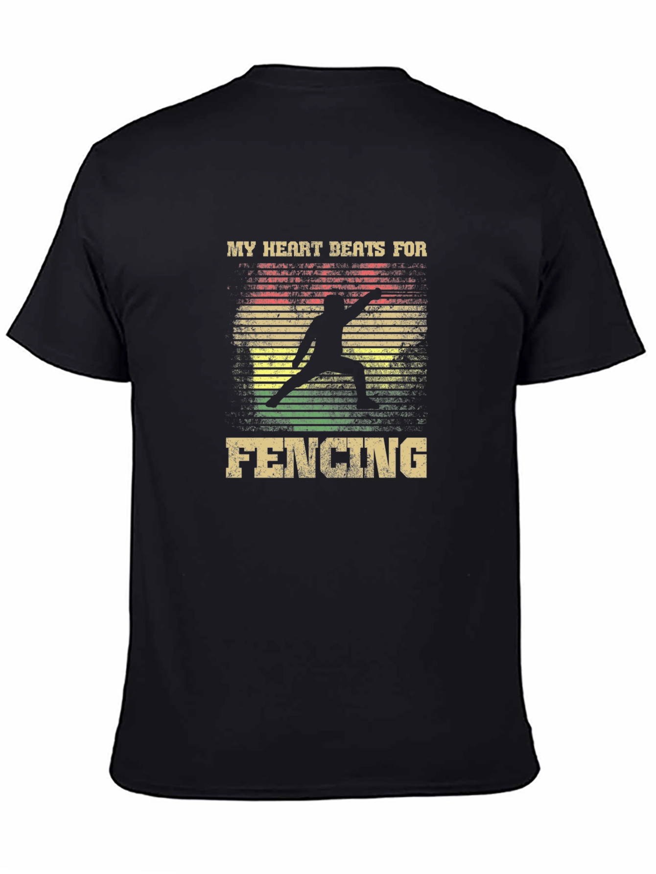 Fencing Heartbeat Graphic Tee - Black