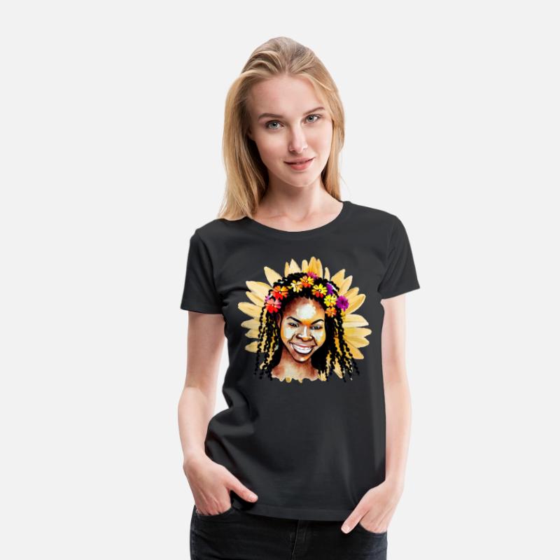 Beautiful Black Woman With Flower Headband