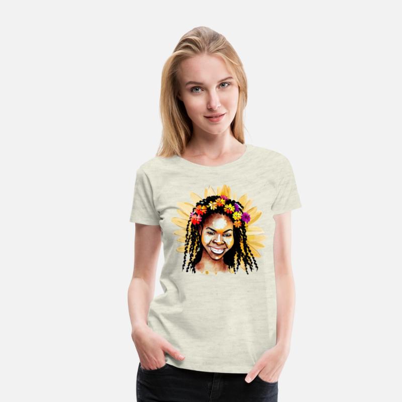 Beautiful Black Woman With Flower Headband