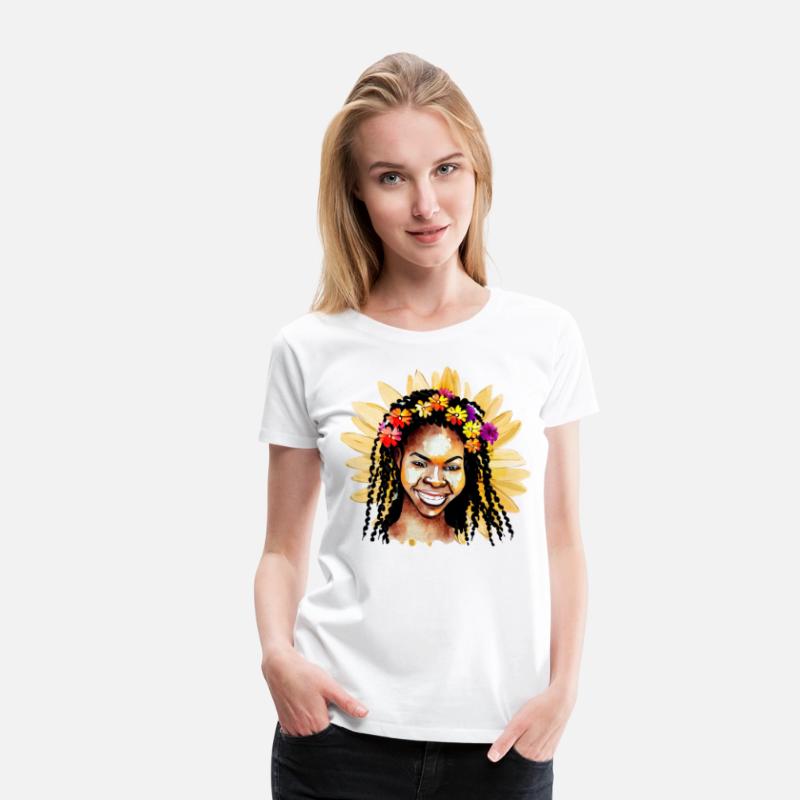 Beautiful Black Woman With Flower Headband