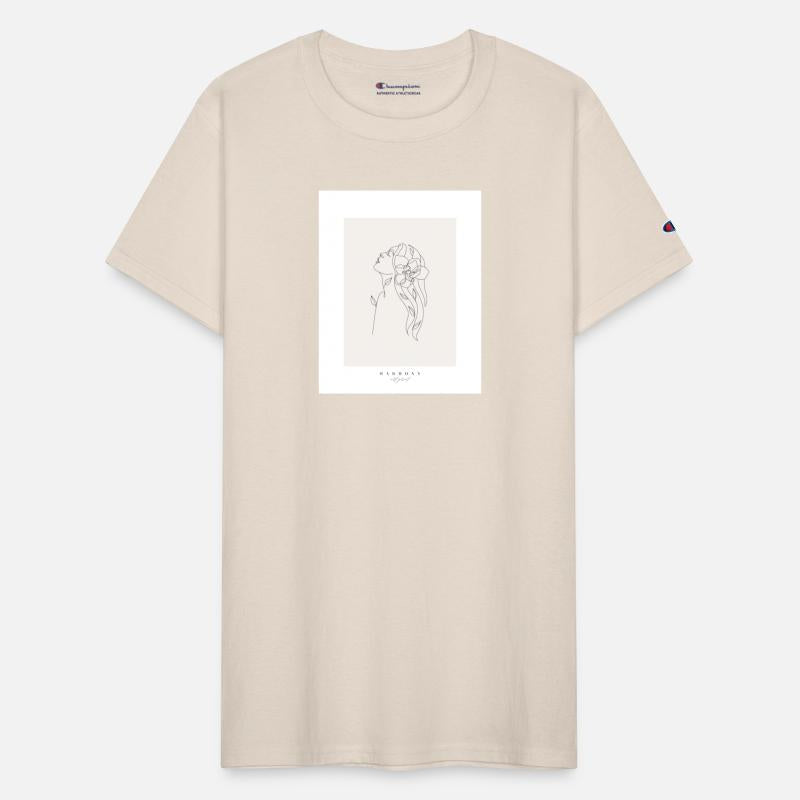 beige minimalist woman line art