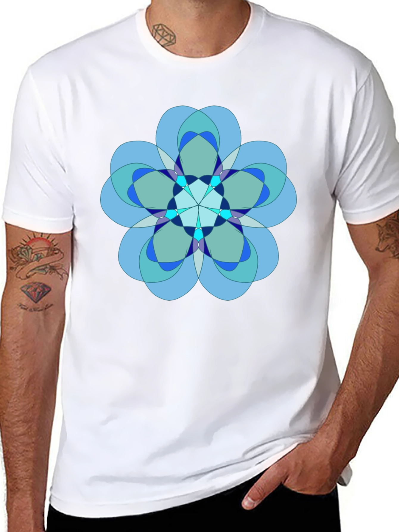 Geometric Flower Graphic Tee
