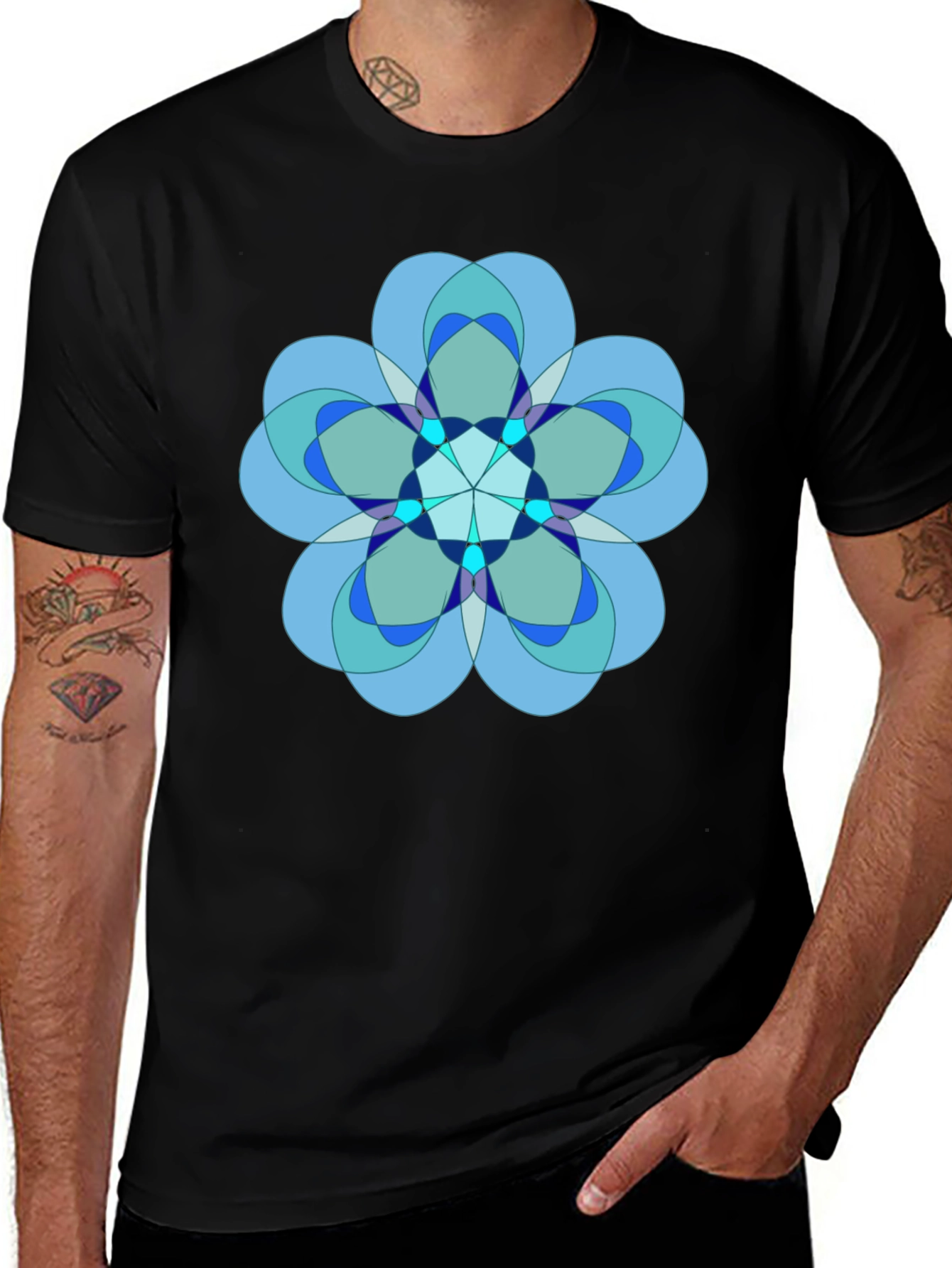 Geometric Flower Graphic Tee