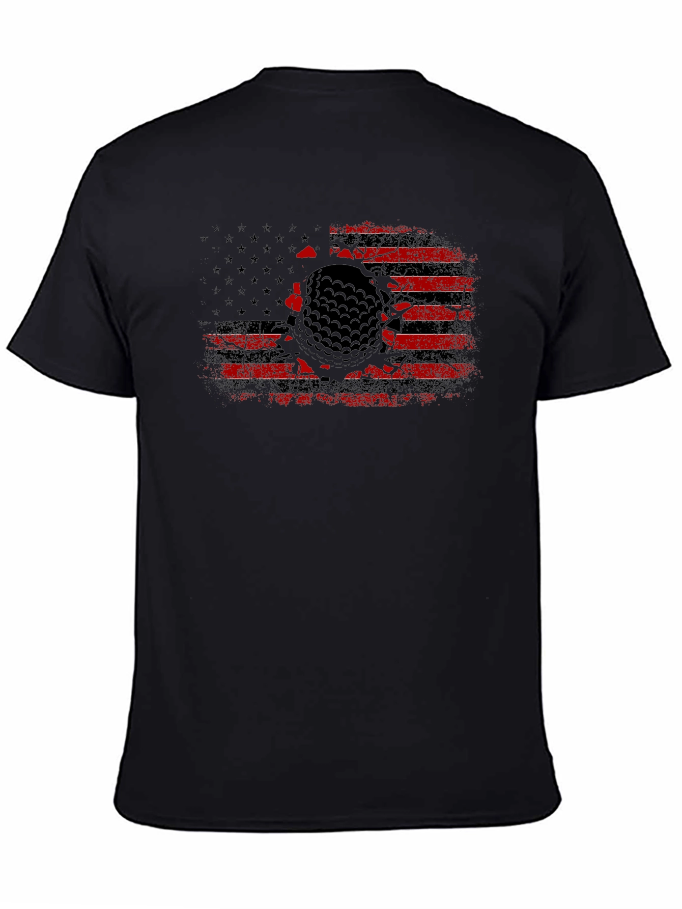 Golf Ball Flag Graphic Tee - Patriotic Style
