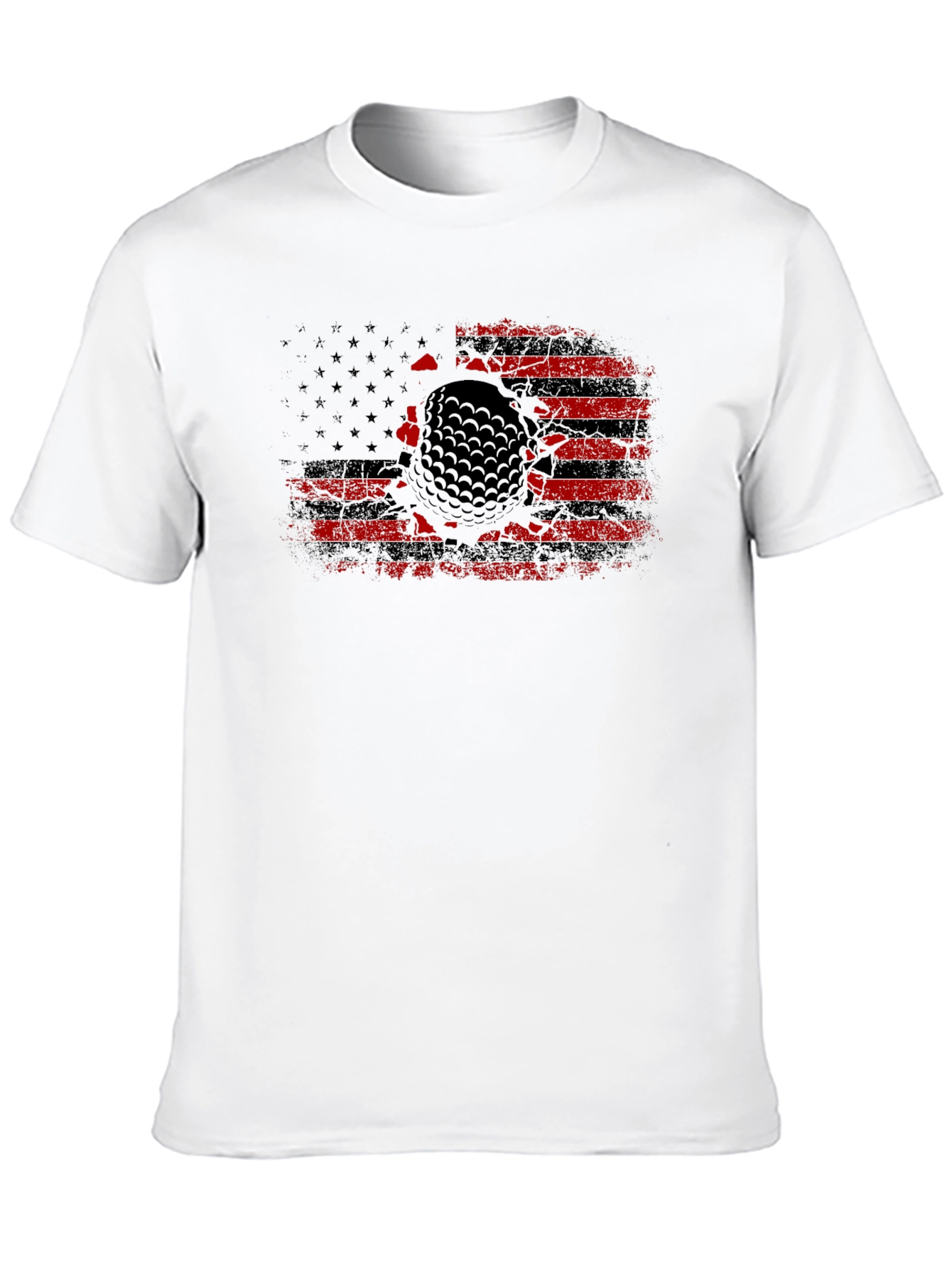 Golf Ball Flag Graphic Tee - Patriotic Style