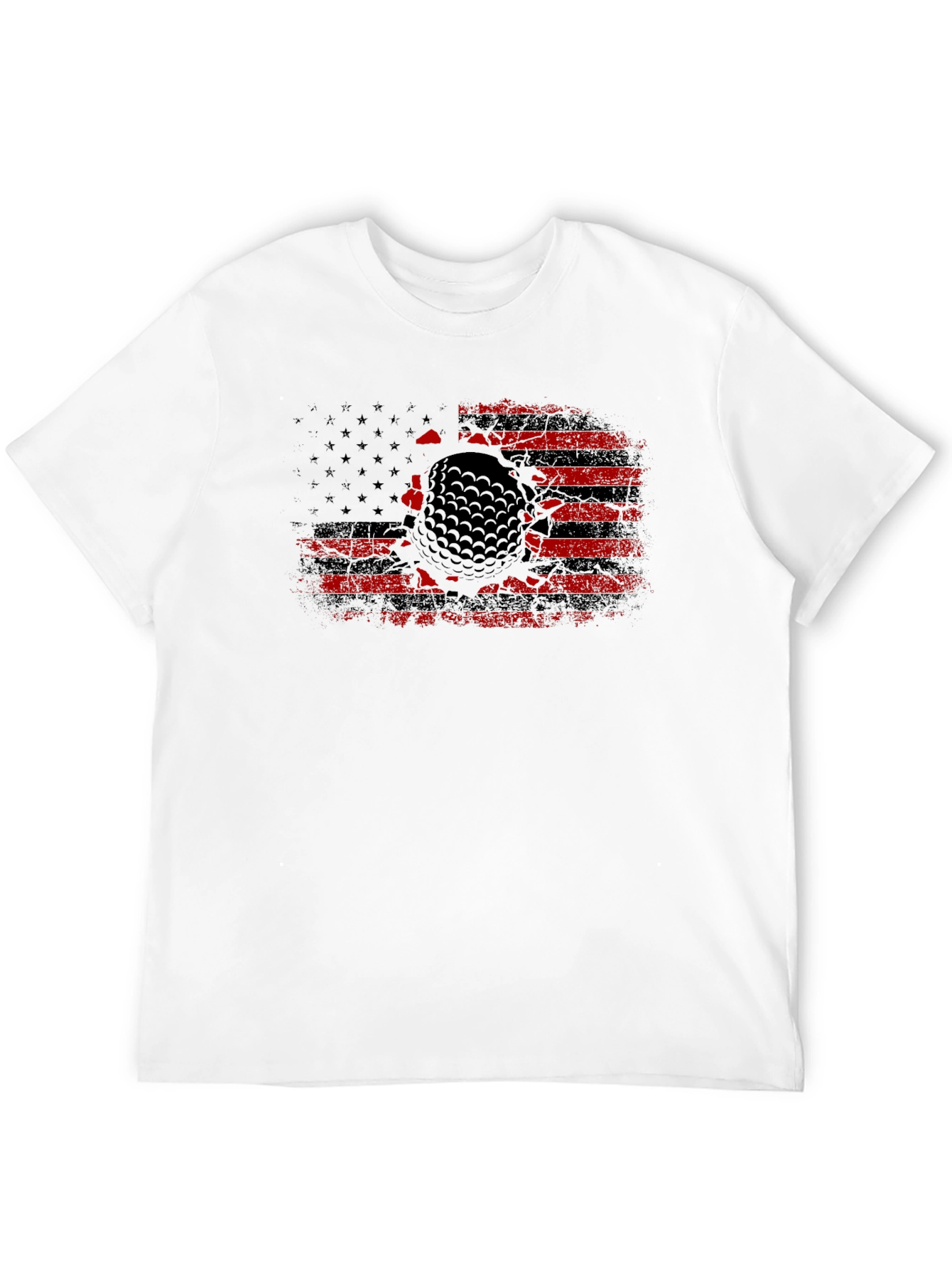 Golf Ball Flag Graphic Tee - Patriotic Style