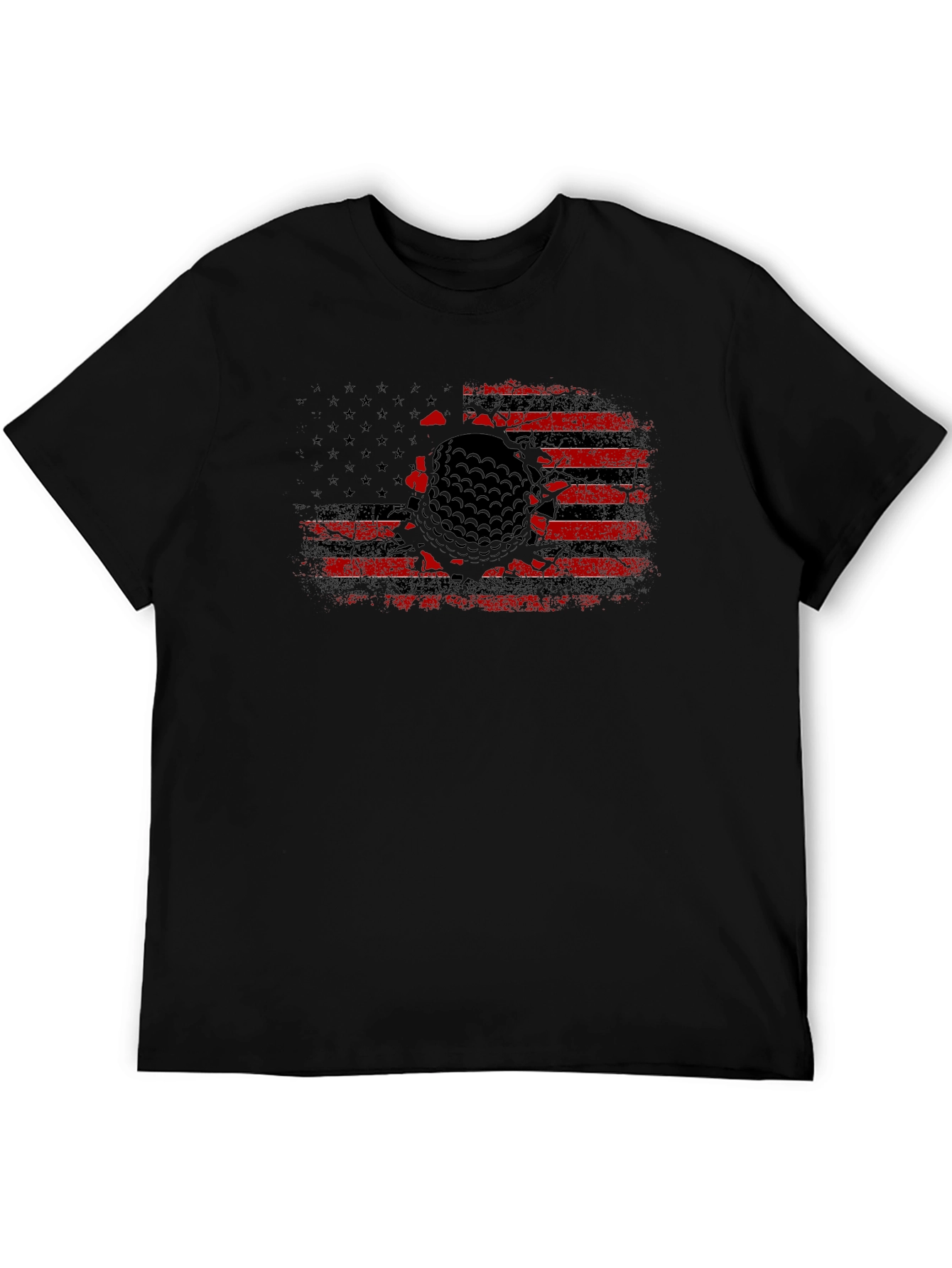 Golf Ball Flag Graphic Tee - Patriotic Style