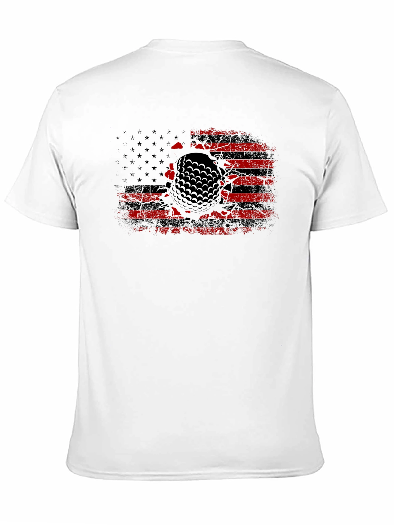 Golf Ball Flag Graphic Tee - Patriotic Style