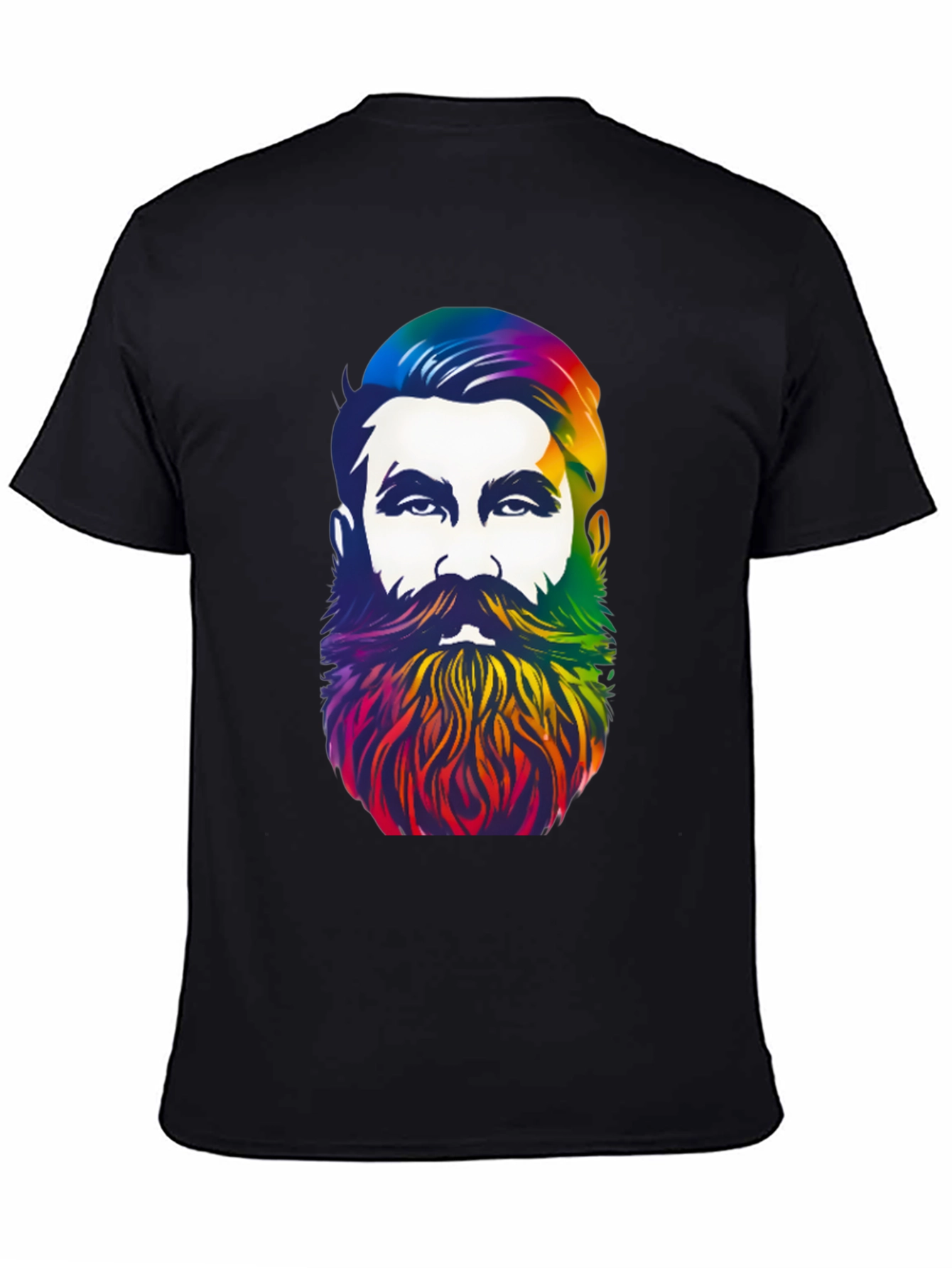 Rainbow Beard Graphic T-Shirt - Stylish Mens Tee