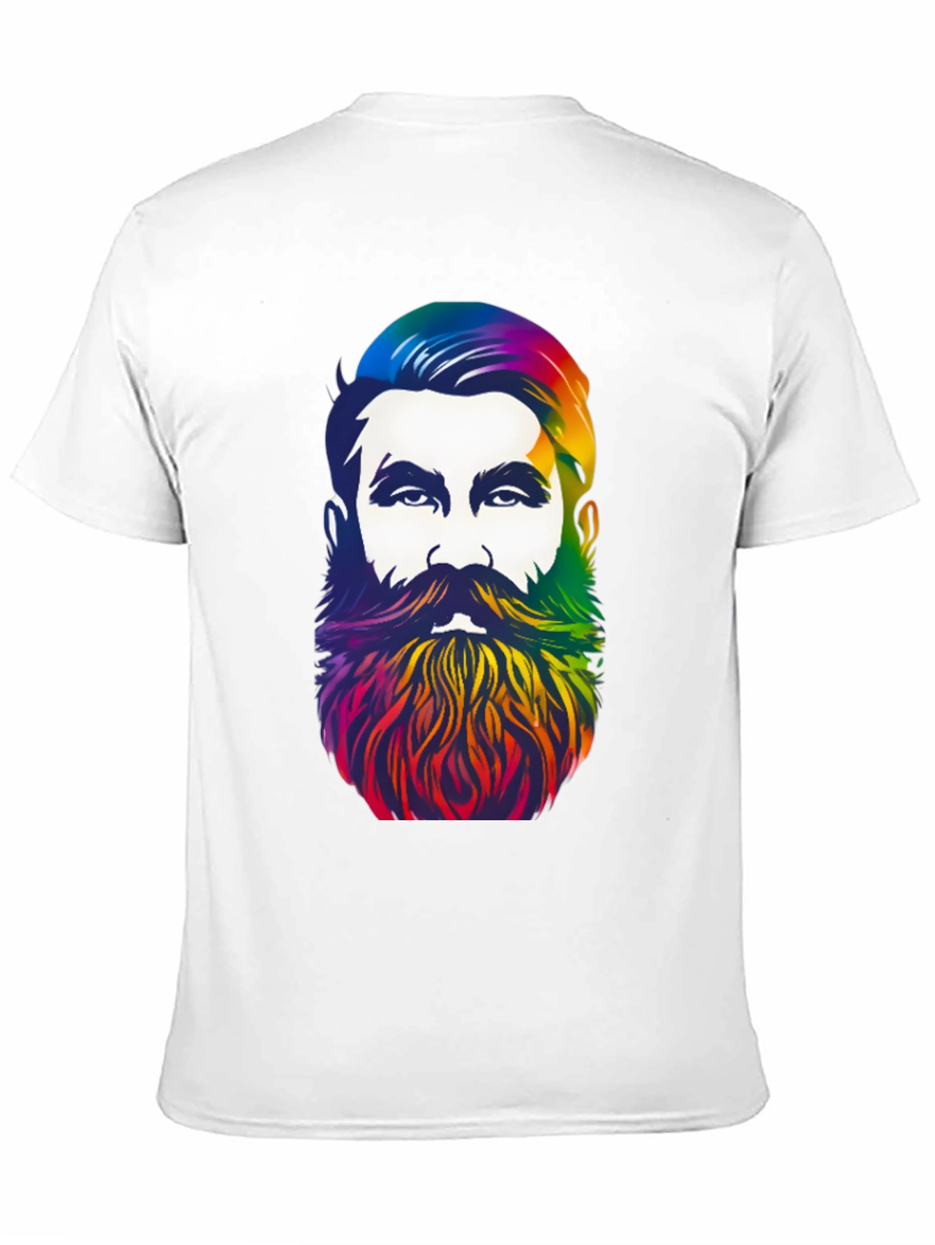 Rainbow Beard Graphic T-Shirt - Stylish Mens Tee