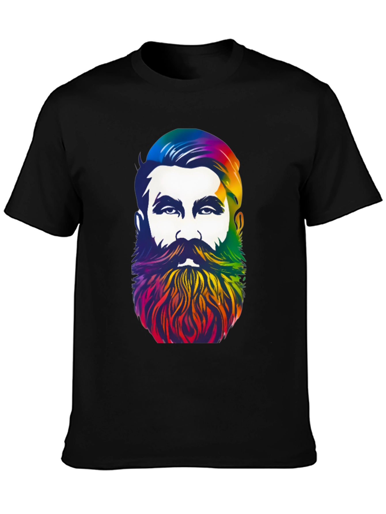 Rainbow Beard Graphic T-Shirt - Stylish Mens Tee