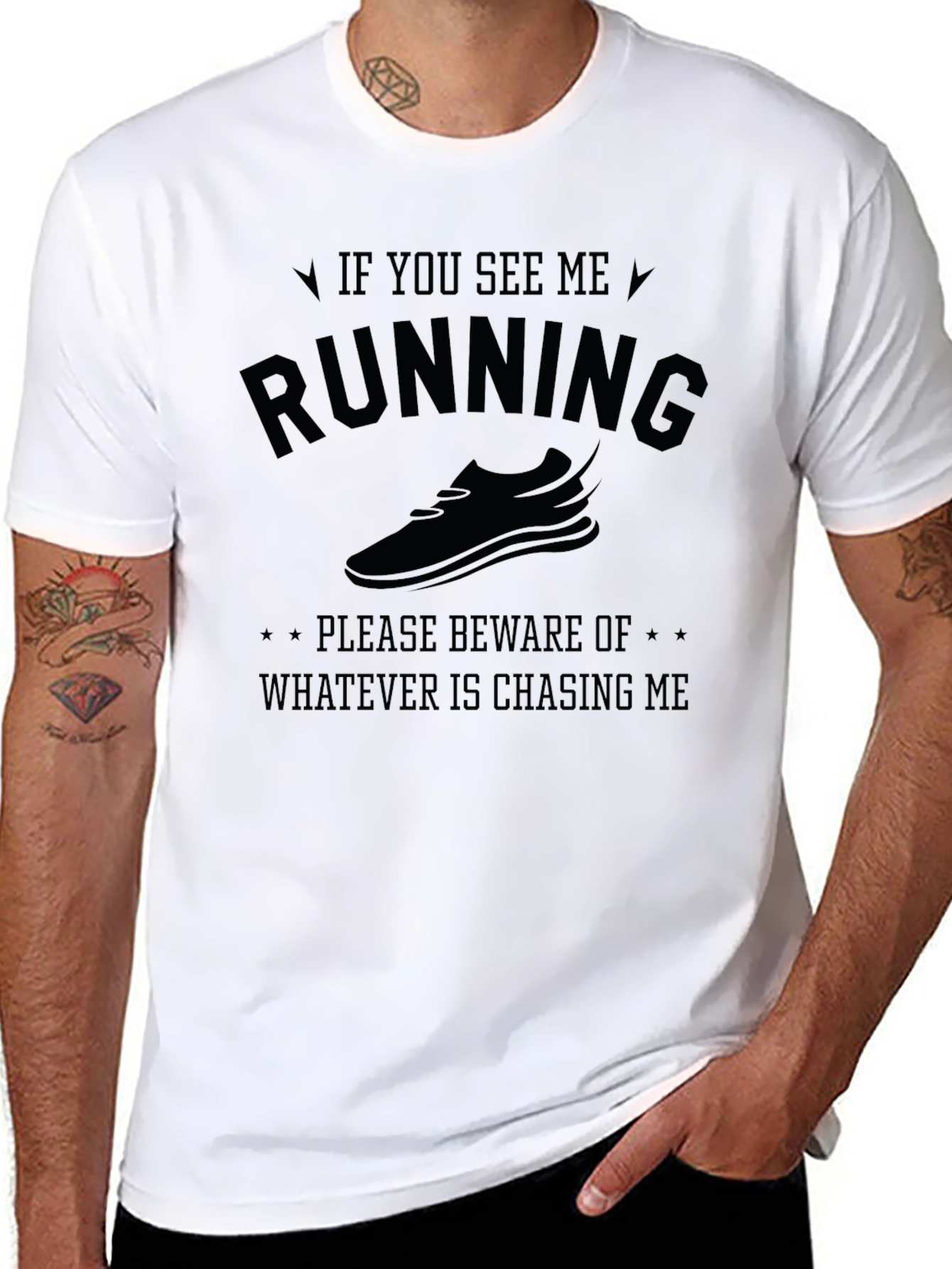 Funny Running T-Shirt - Beware Whats Chasing Me!
