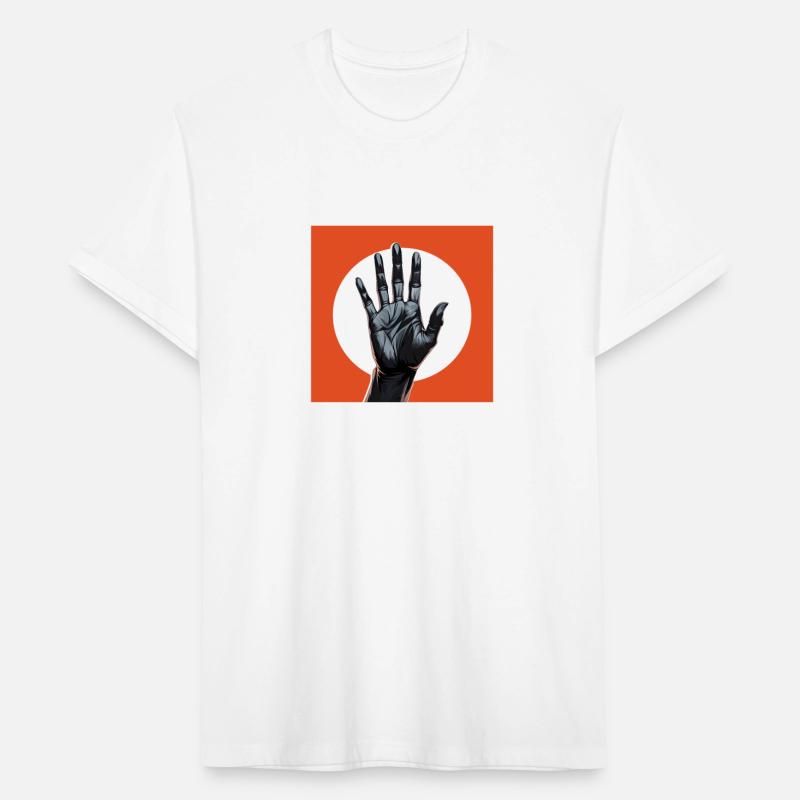 black palm raised in red circle