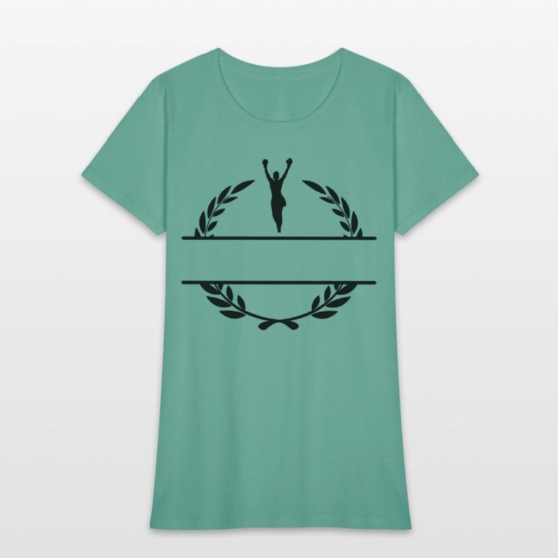 Boxer with hands up winner in laurel wreath