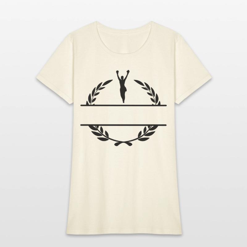 Boxer with hands up winner in laurel wreath