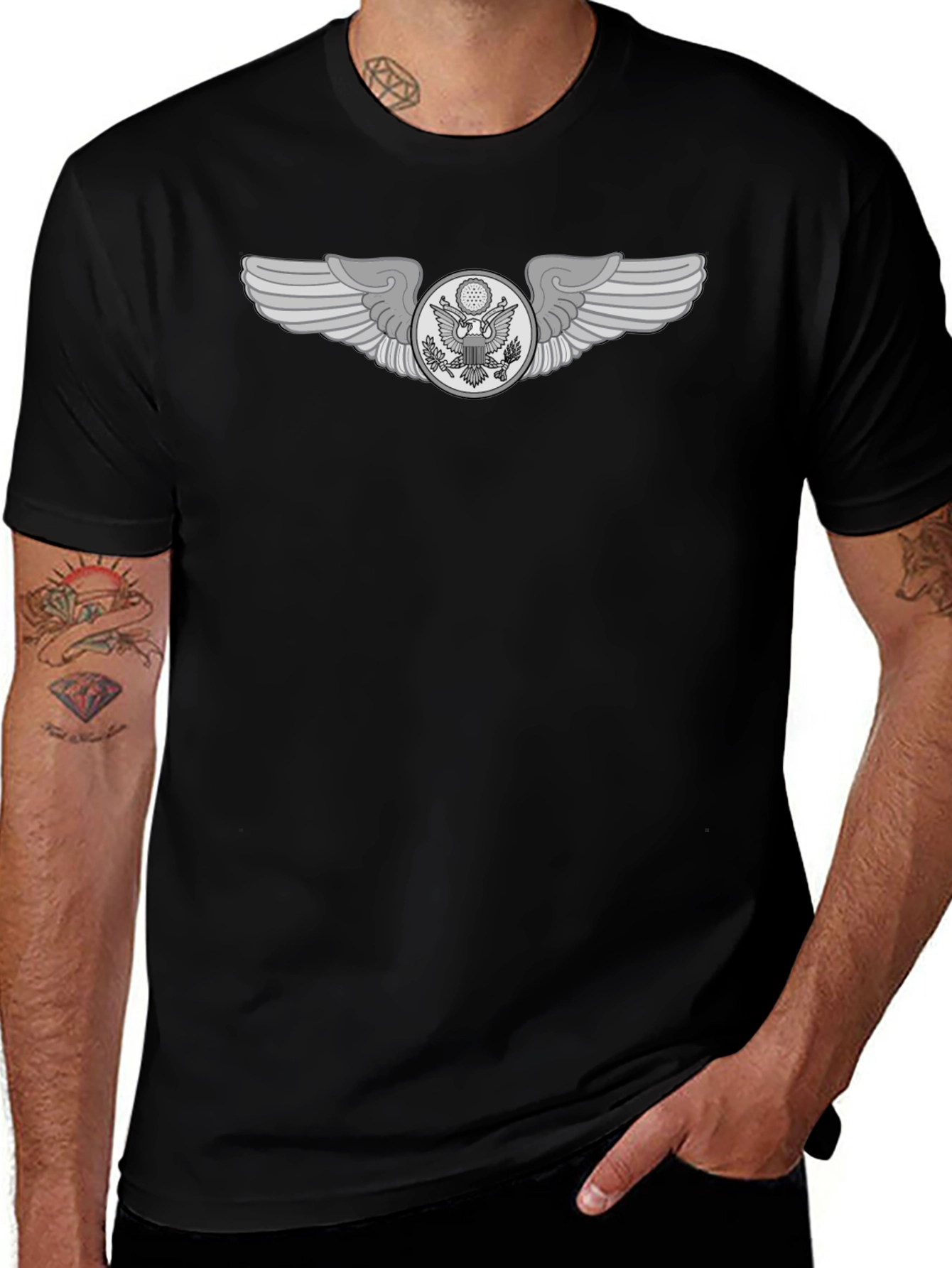 Golfing Eagle Wing Black Tee